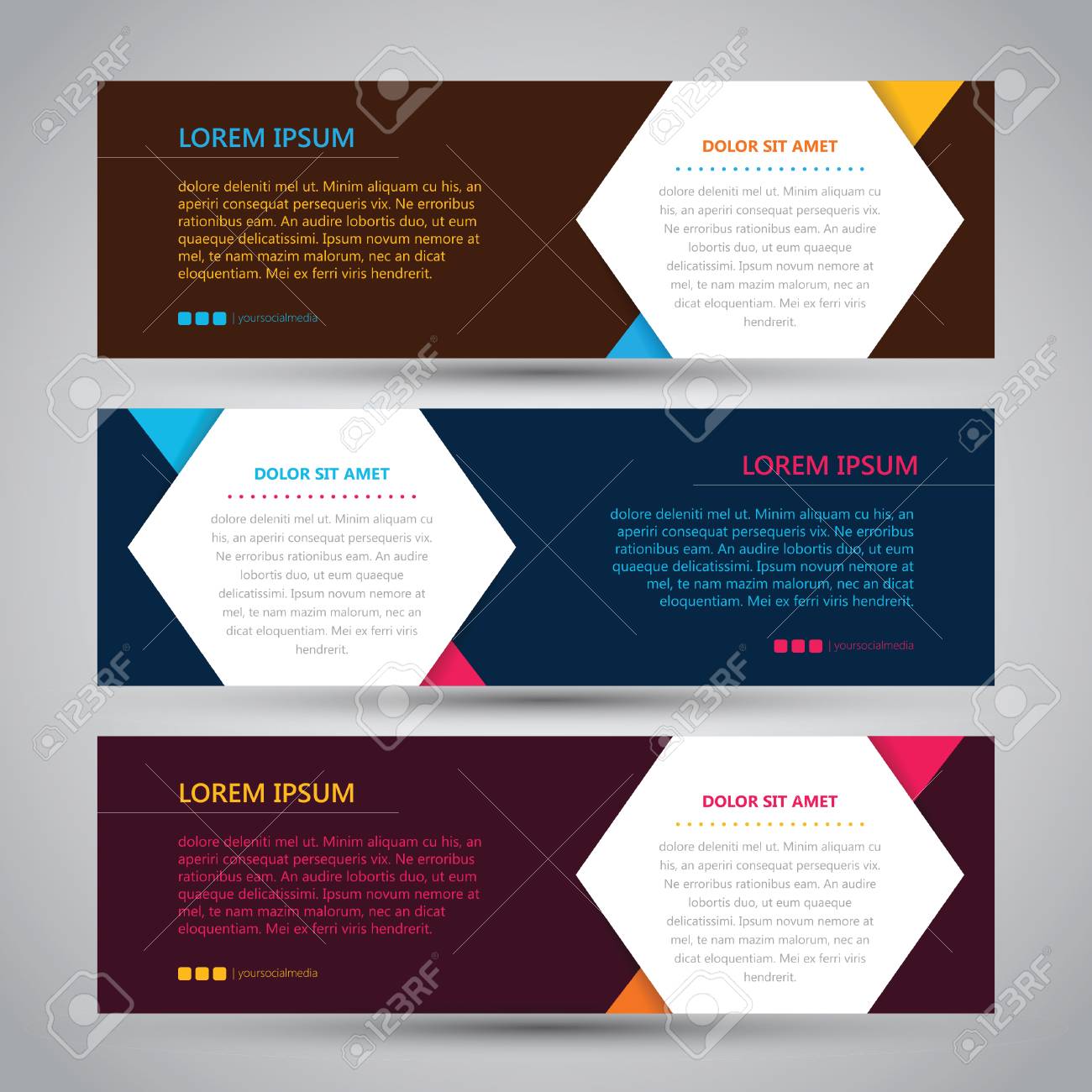three simple banner template mock up simple banner