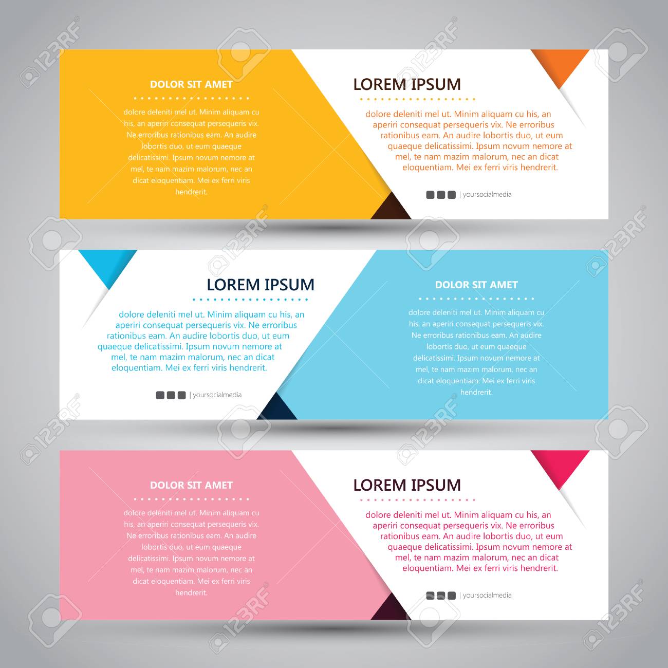 three simple banner template mock up simple banner