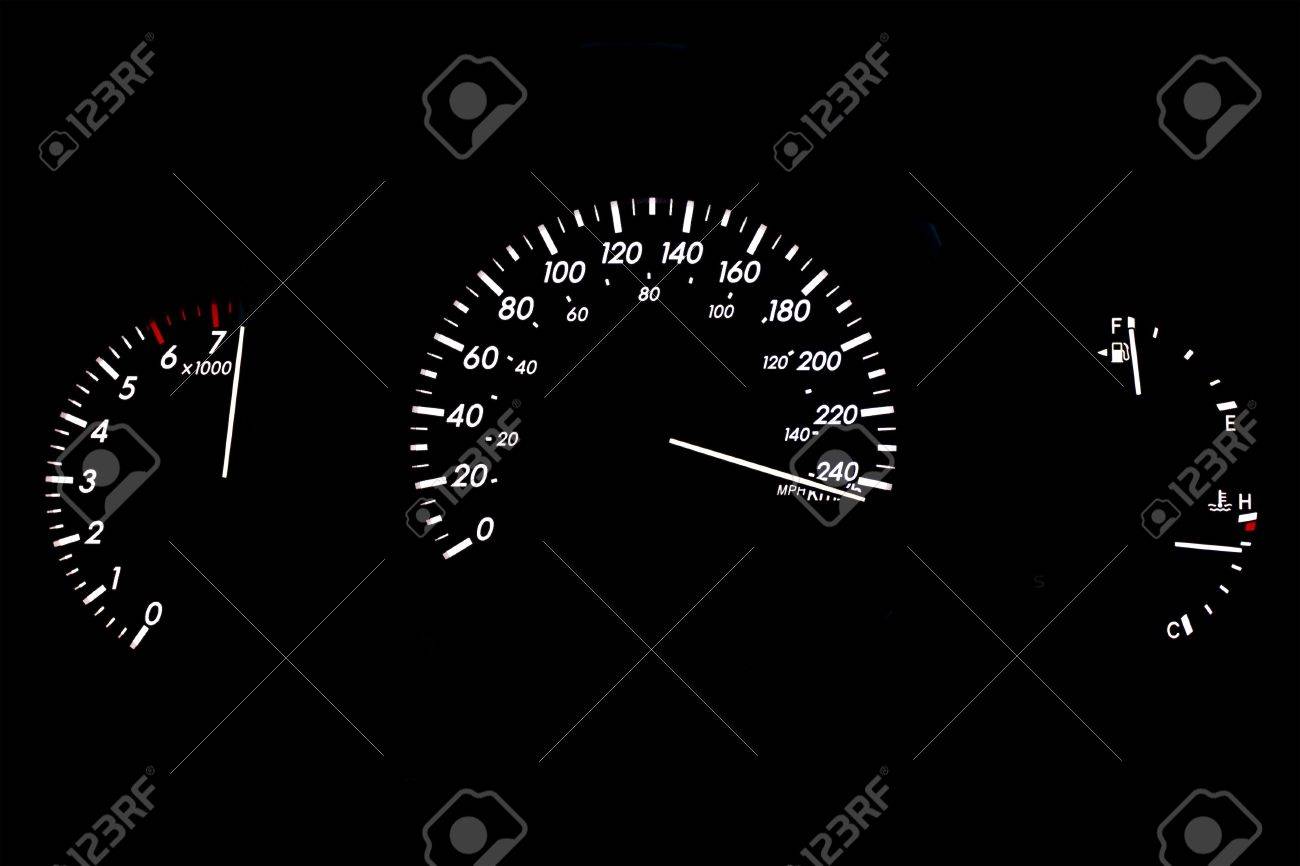 Speeding Car Gauge Display Isolated on Black - 4920196 Speeding Car Gauge Display Isolated on Black - 4920196