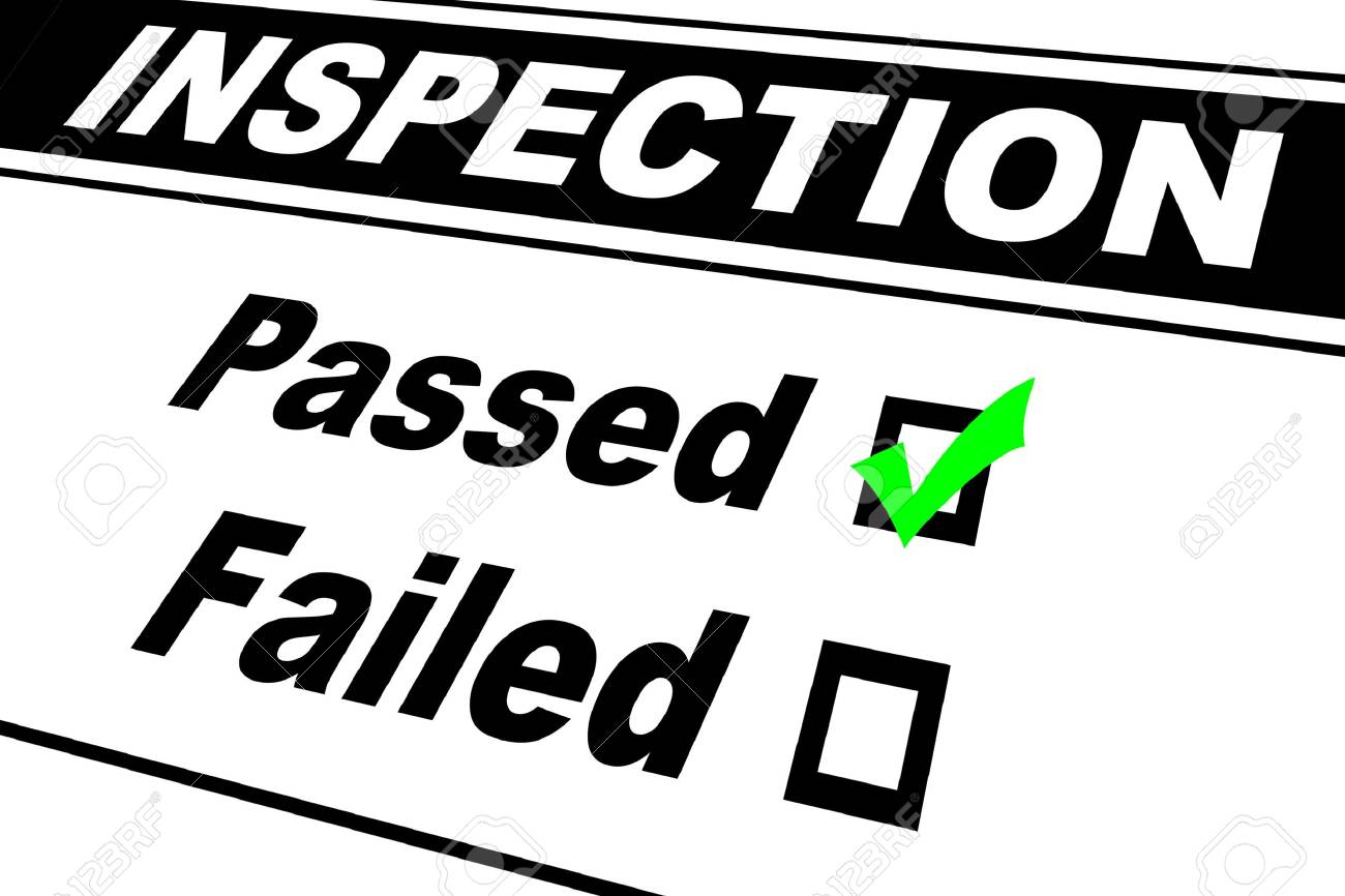 Inspection report results filled out with Passed chosen isolated on white - 4943844 Inspection report results filled out with Passed chosen isolated on white - 4943844