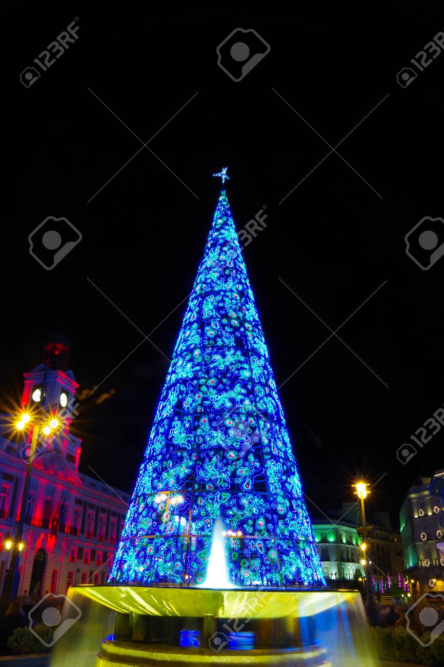 illuminated christmas tree on