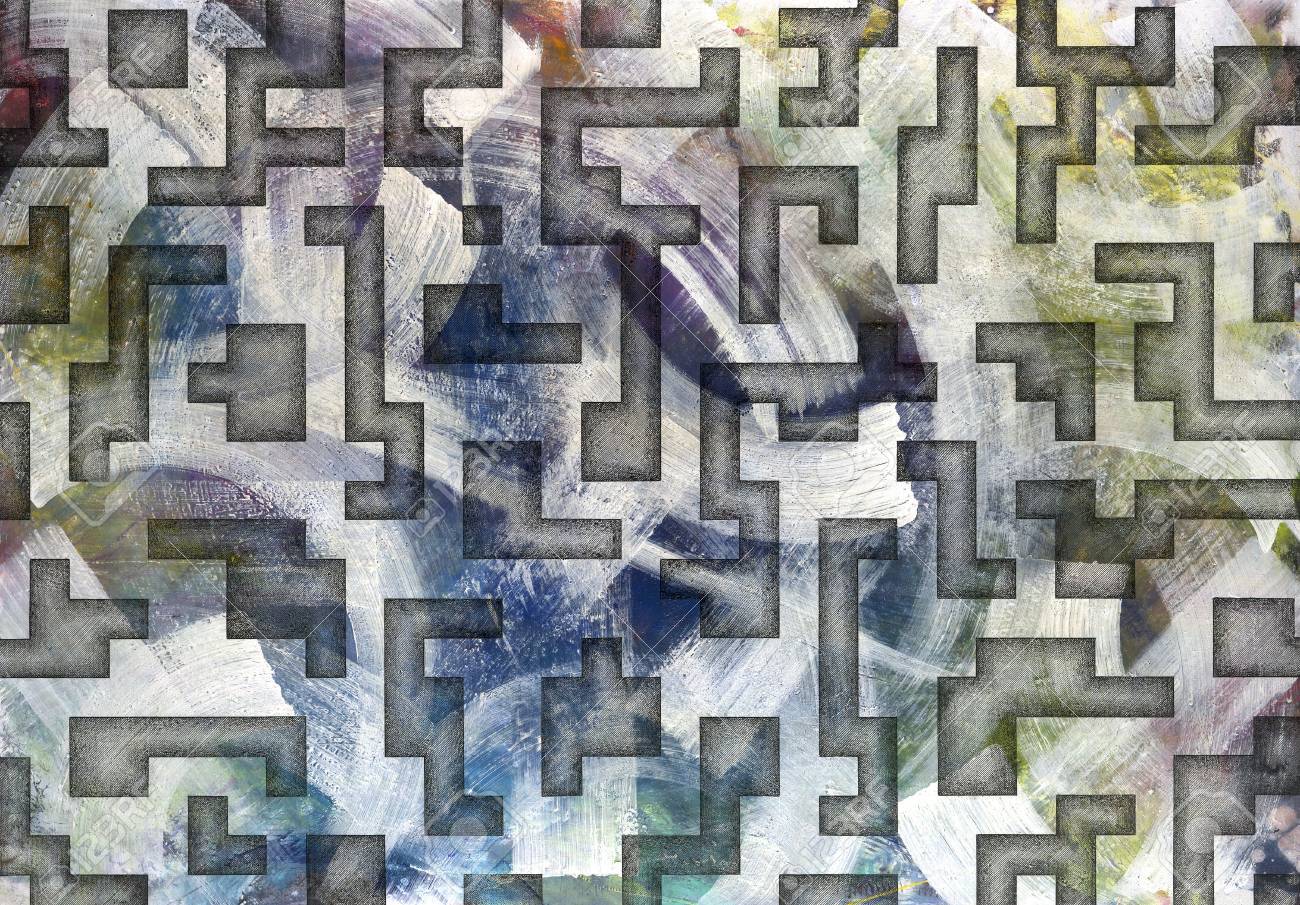 カオスと秩序」という私が描いた絵を抽象化します。それは幾何学的な