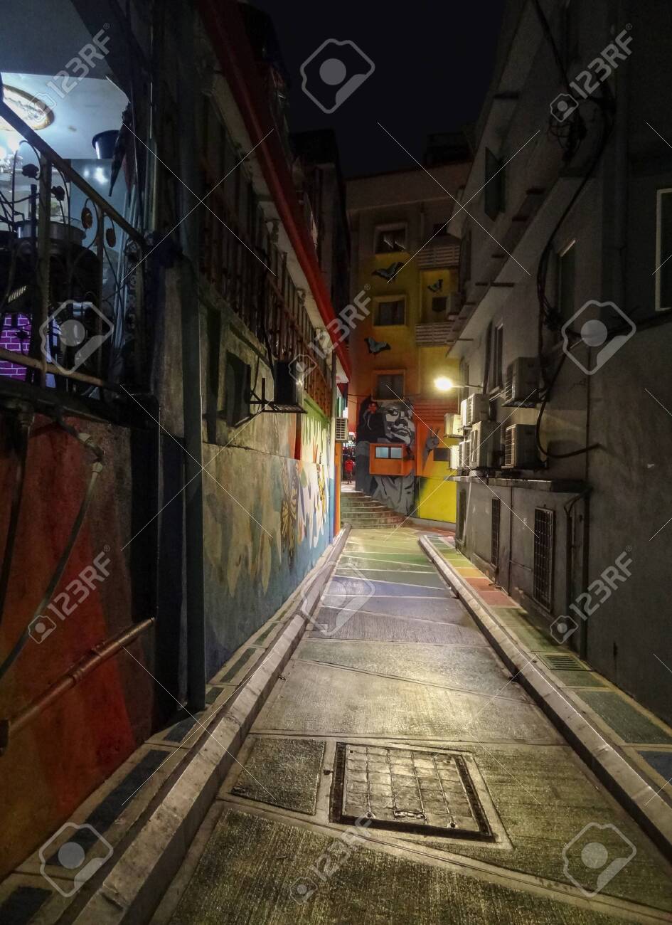 Night Scenery Showing A Alleyway At Kuala Lumpur In Malaysia Stock Photo Picture And Royalty Free Image Image