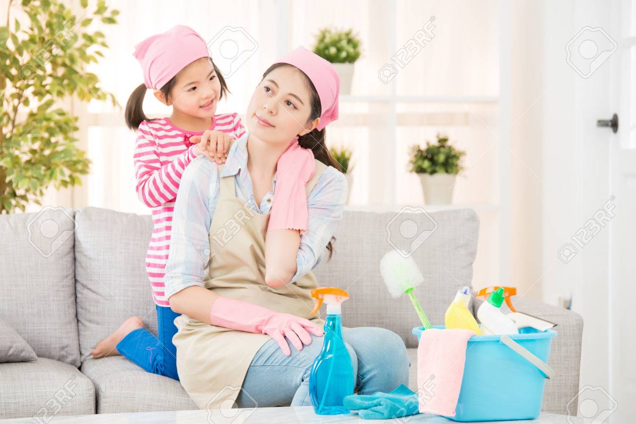 housewife feel tired and neck painful after doing the house cleaning house cleaning help