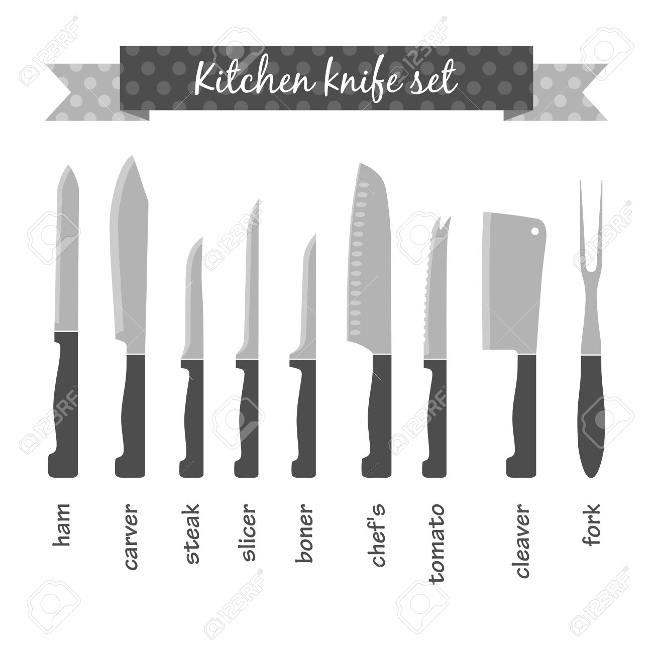 Uncategorized Types Of Kitchen Knives different types of kitchen knives vectors set royalty free stock vector 29466072
