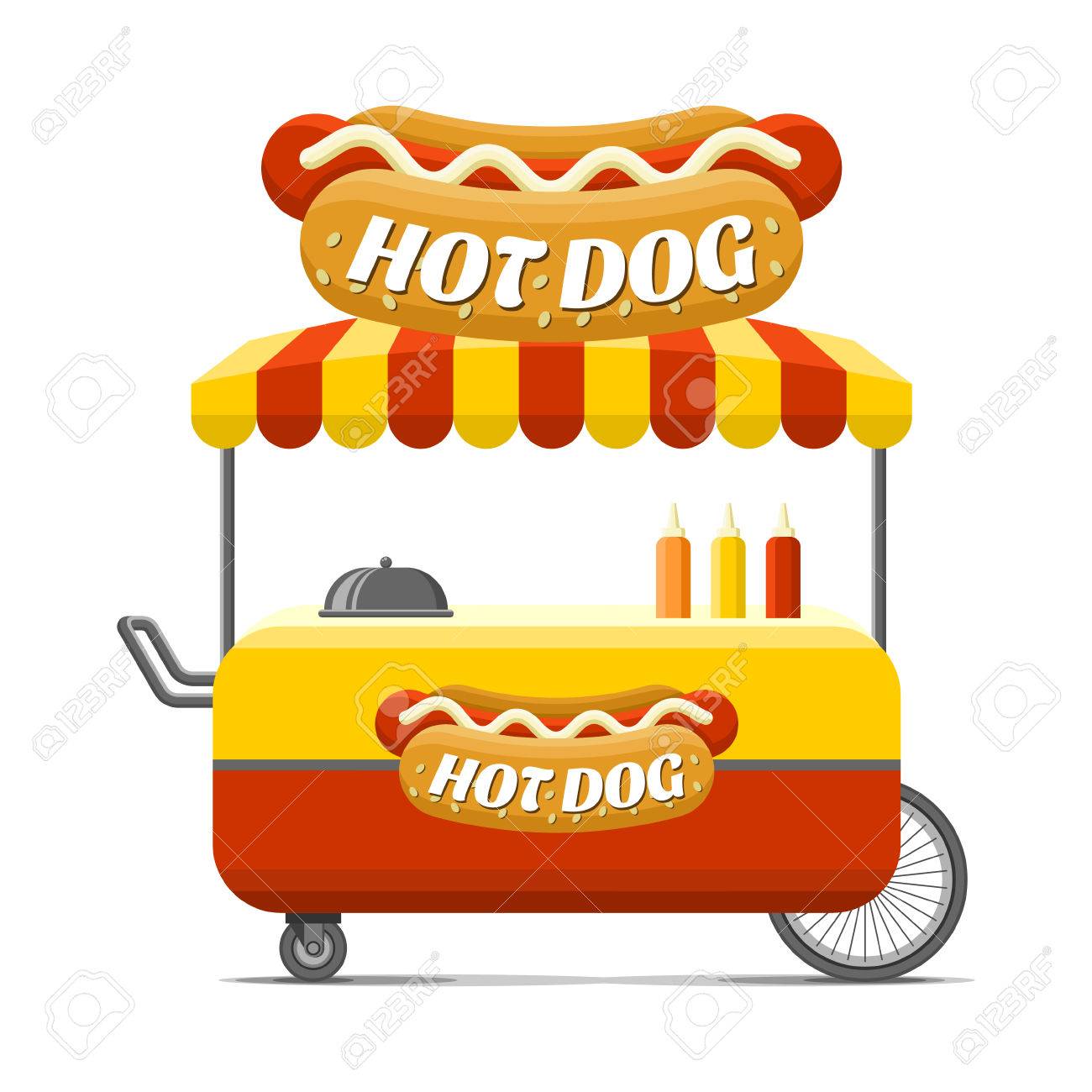 Hot Dog Street Food Cart. Colorful Vector Illustration, Cartoon Style, Isolated On White Background Royalty Free SVG, Cliparts, Vectors, And Stock Illustration. Image 86138851. Hot Dog Street Food Cart. Colorful Vector Illustration, Cartoon Style, Isolated On White Background Royalty Free SVG, Cliparts, Vectors, And Stock Illustration. Image 86138851.