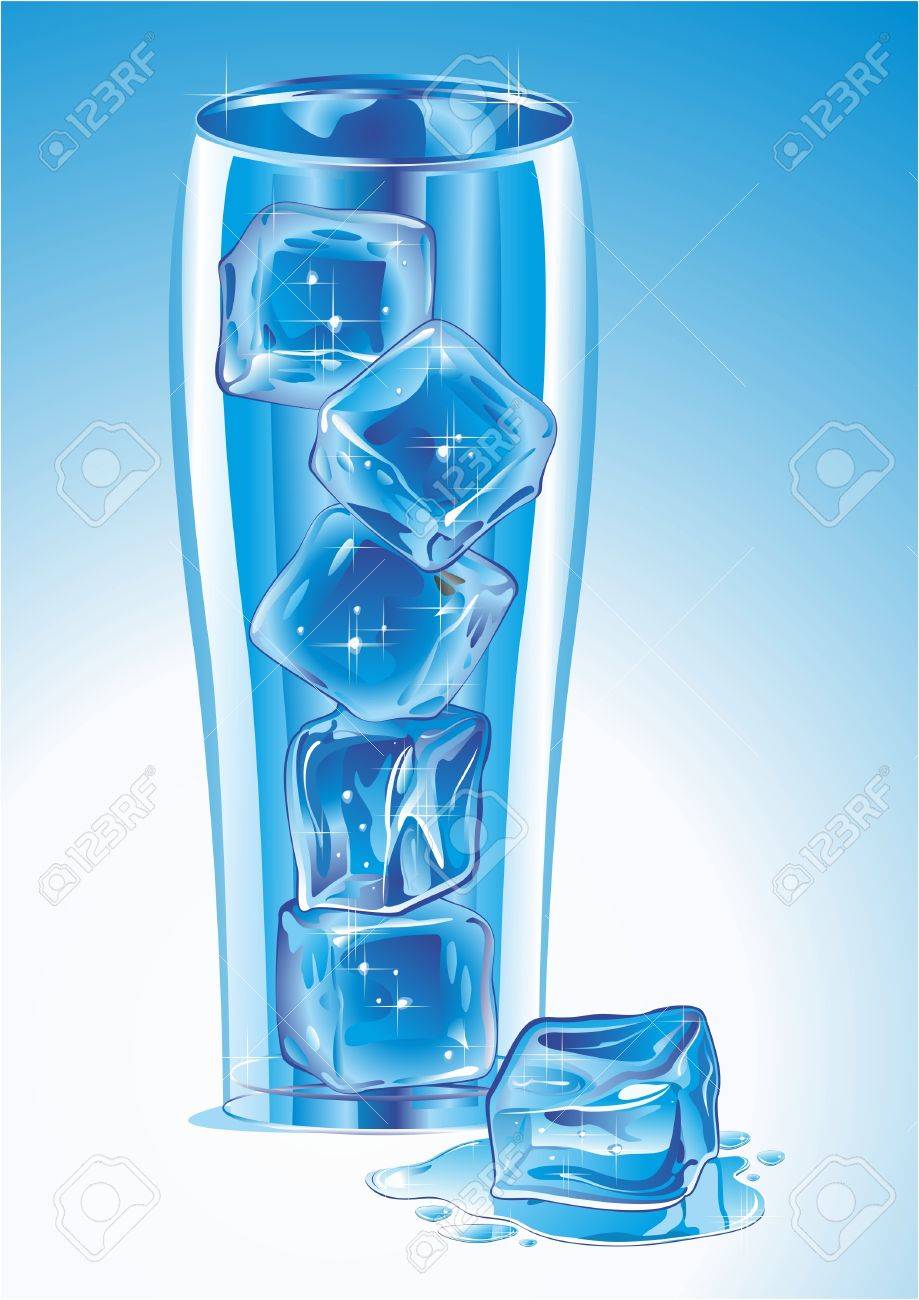 グラスに氷と一緒に ベクトル イラスト のイラスト素材 ベクタ Image