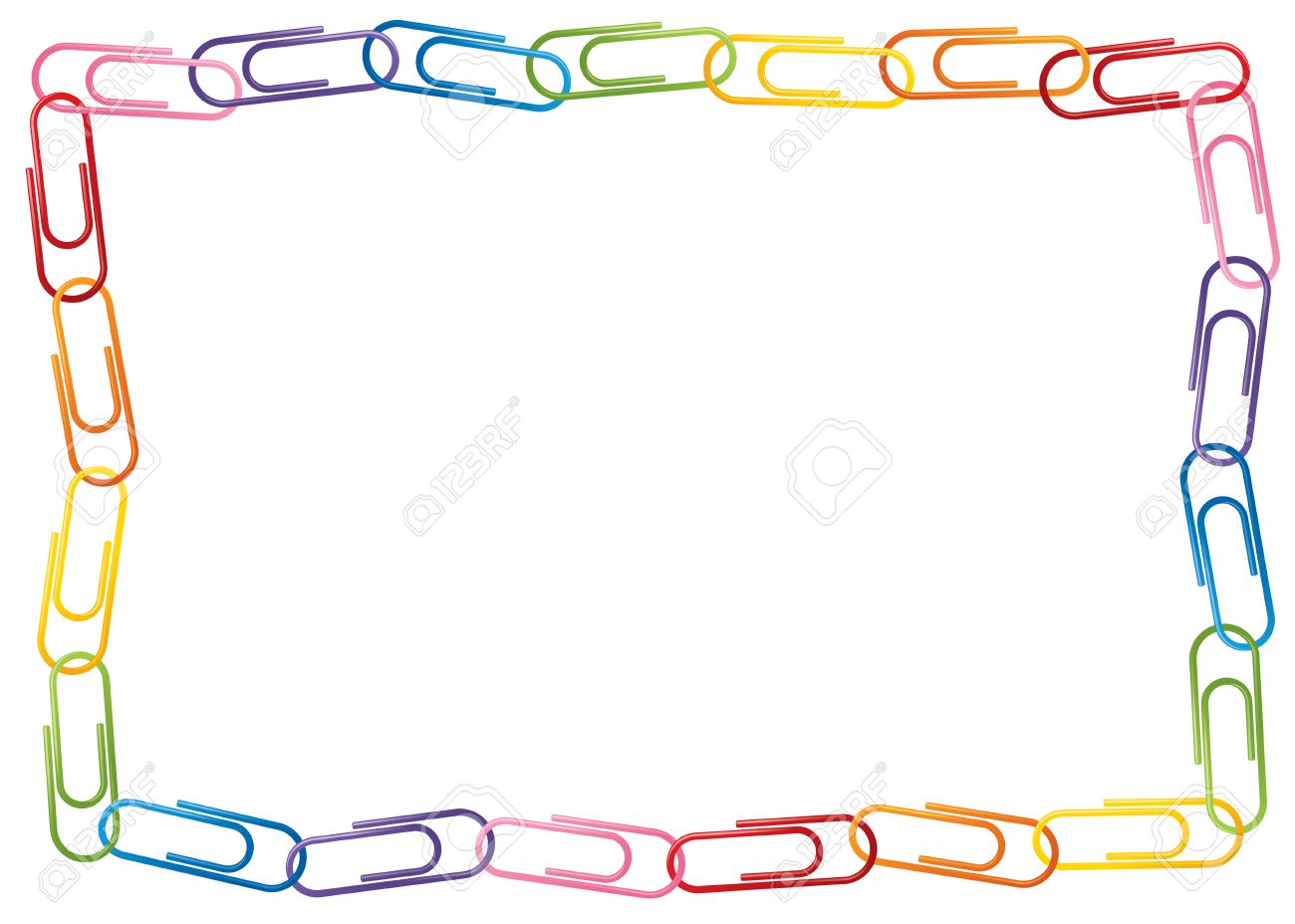 colorful paperclip chain page border royalty free cliparts vectors