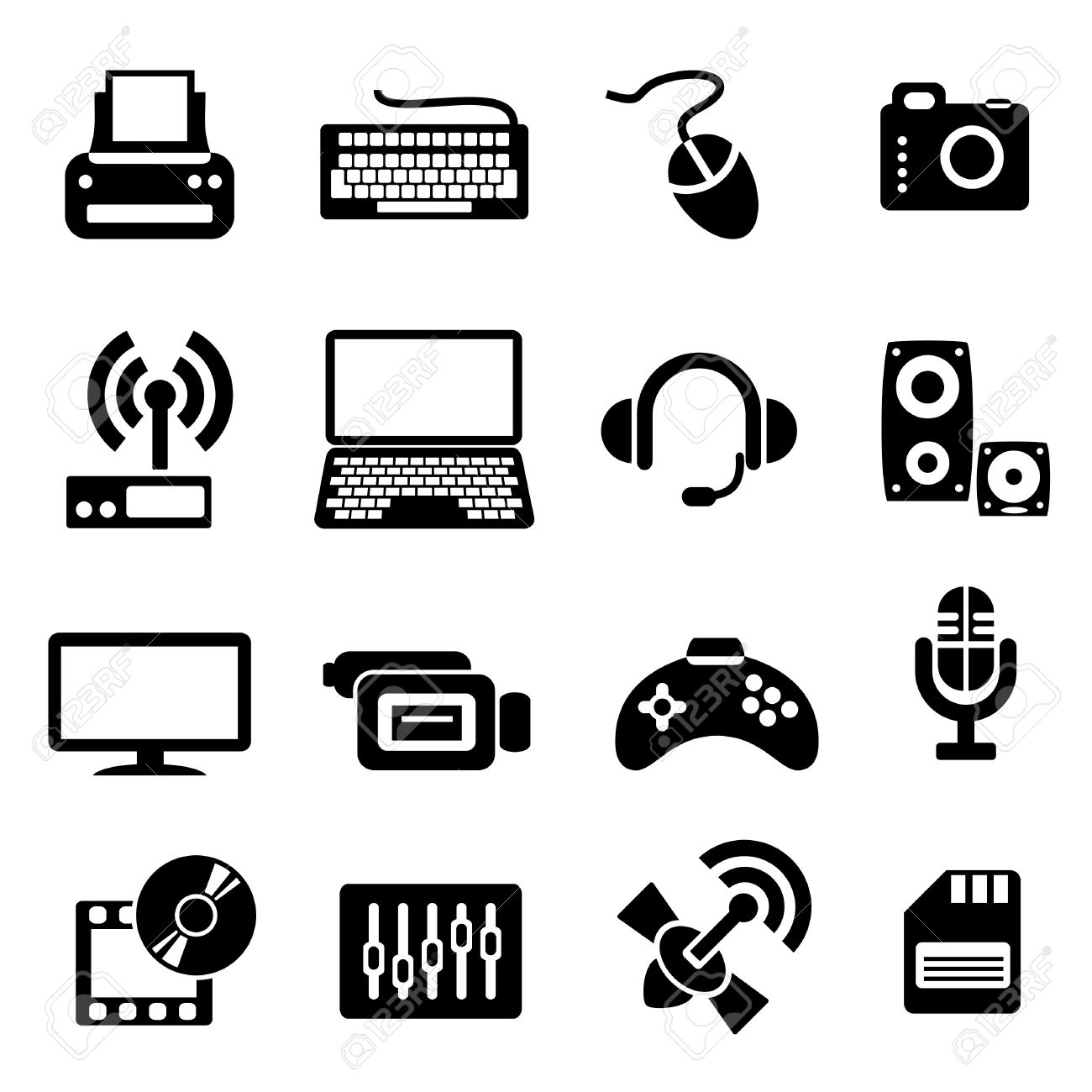 Set Vector Computer Icons Of Computer Devices And Communication Royalty  Free SVG, Cliparts, Vectors, And Stock Illustration. Image 17048640.