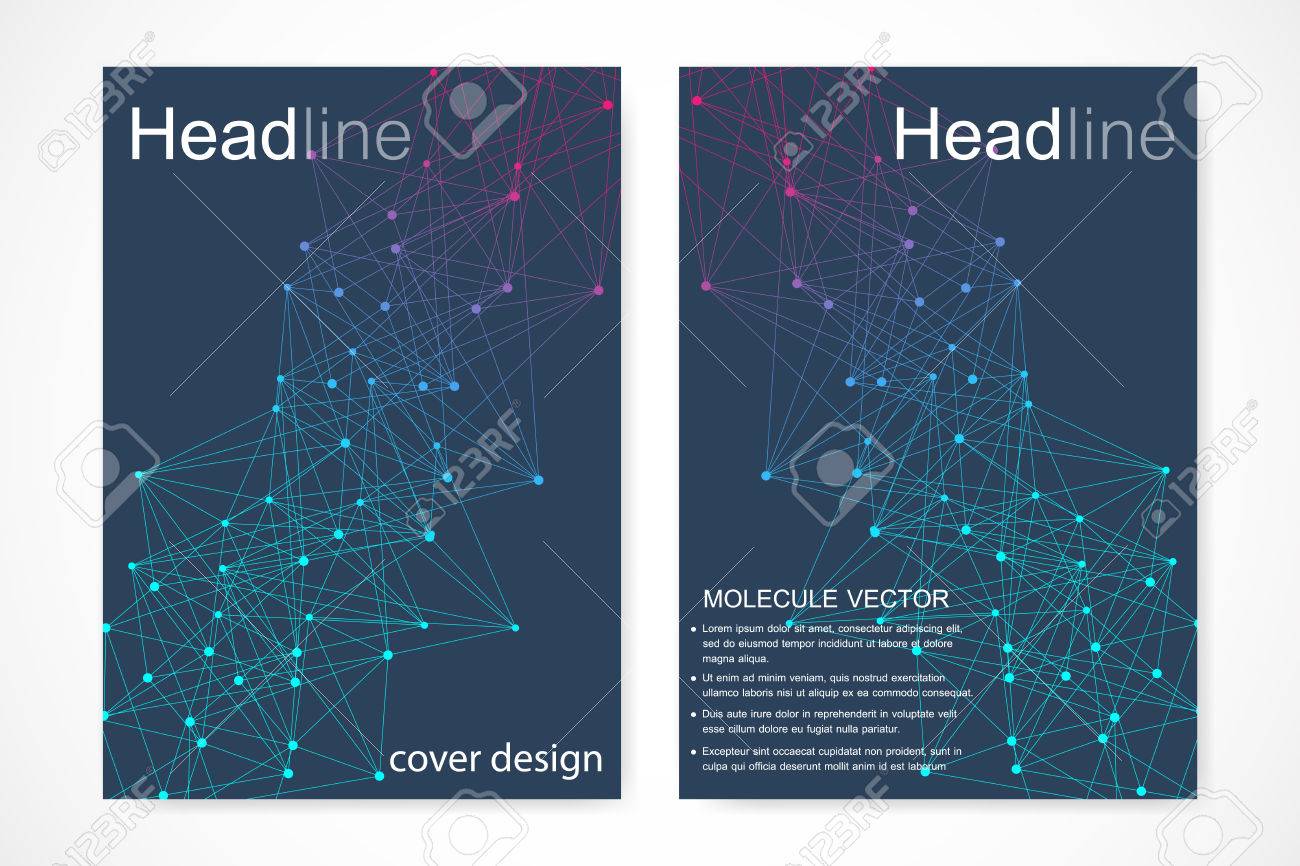 scientific brochure design template vector flyer layout molecular flyer layout free