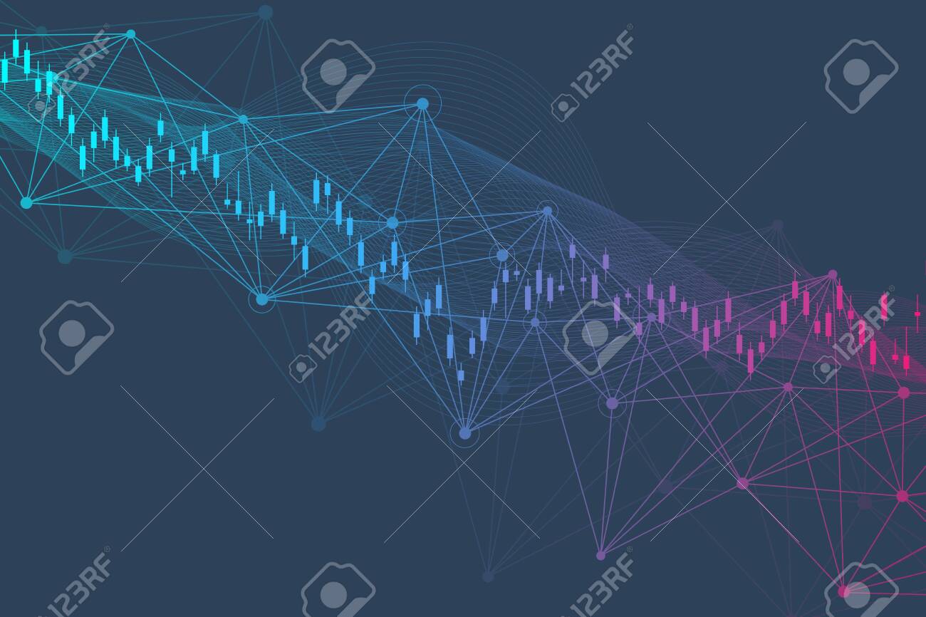 株式市場または外国為替取引のグラフ。金融市場のベクトル図のチャート抽象的な金融の背景。のイラスト素材・ベクター Image 153228019