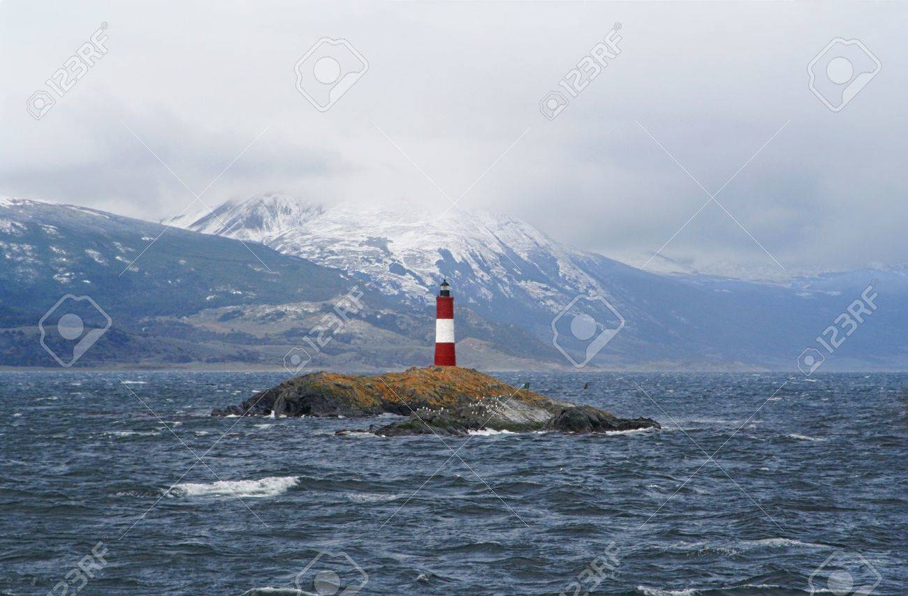 a view of a famous lighthouse on the beagle channel, near of ushuaia tierra de fuego, patagonia - 12743201 a view of a famous lighthouse on the beagle channel, near of ushuaia tierra de fuego, patagonia - 12743201