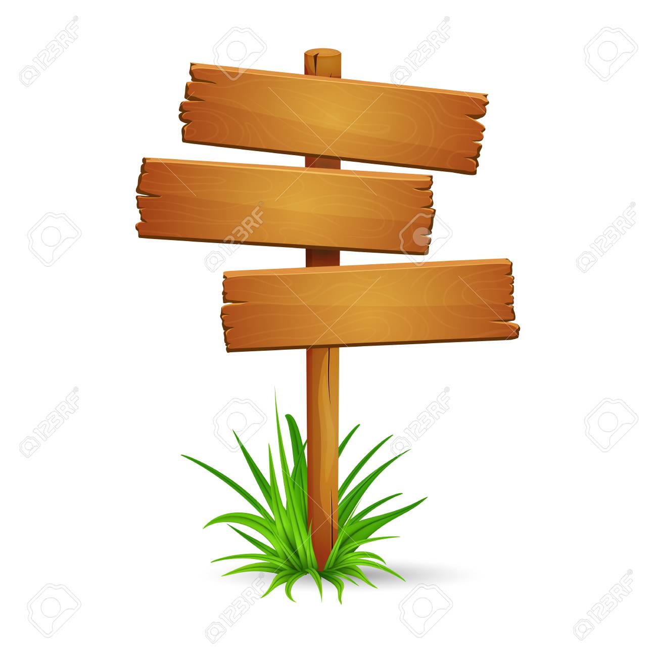Illustration of old rickety signpost with bunch of green grass isolated on white background. Blank space for text. - 112002892 Illustration of old rickety signpost with bunch of green grass isolated on white background. Blank space for text. - 112002892