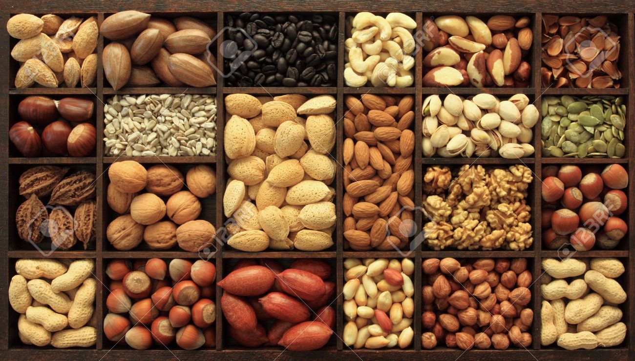 Varieties of nuts and other seeds. Food and cuisine. - 11552779 Varieties of nuts and other seeds. Food and cuisine. - 11552779