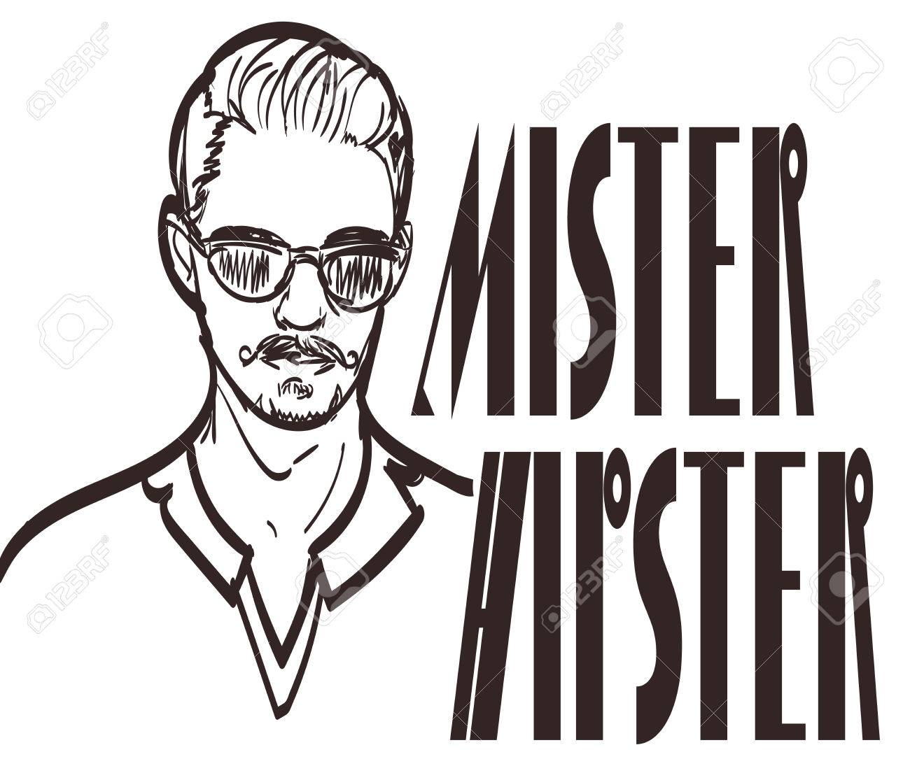 Hand Drawn Hipster Silhouette On A Modern Polygonal Background