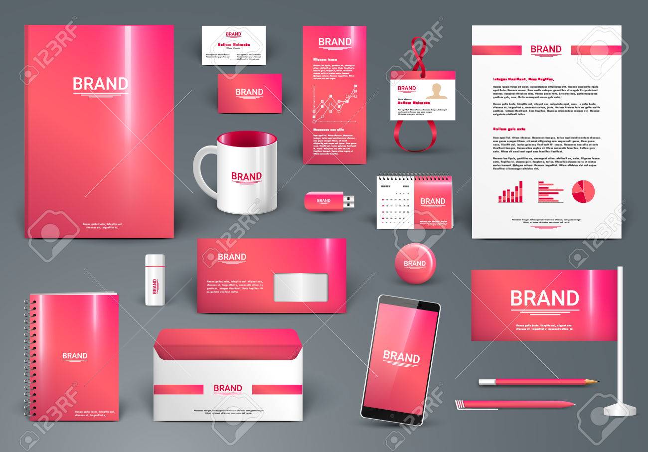 Download Red Luxury Branding Design Kit Identity Template For Spa Shop Royalty Free Cliparts Vectors And Stock Illustration Image 56861088