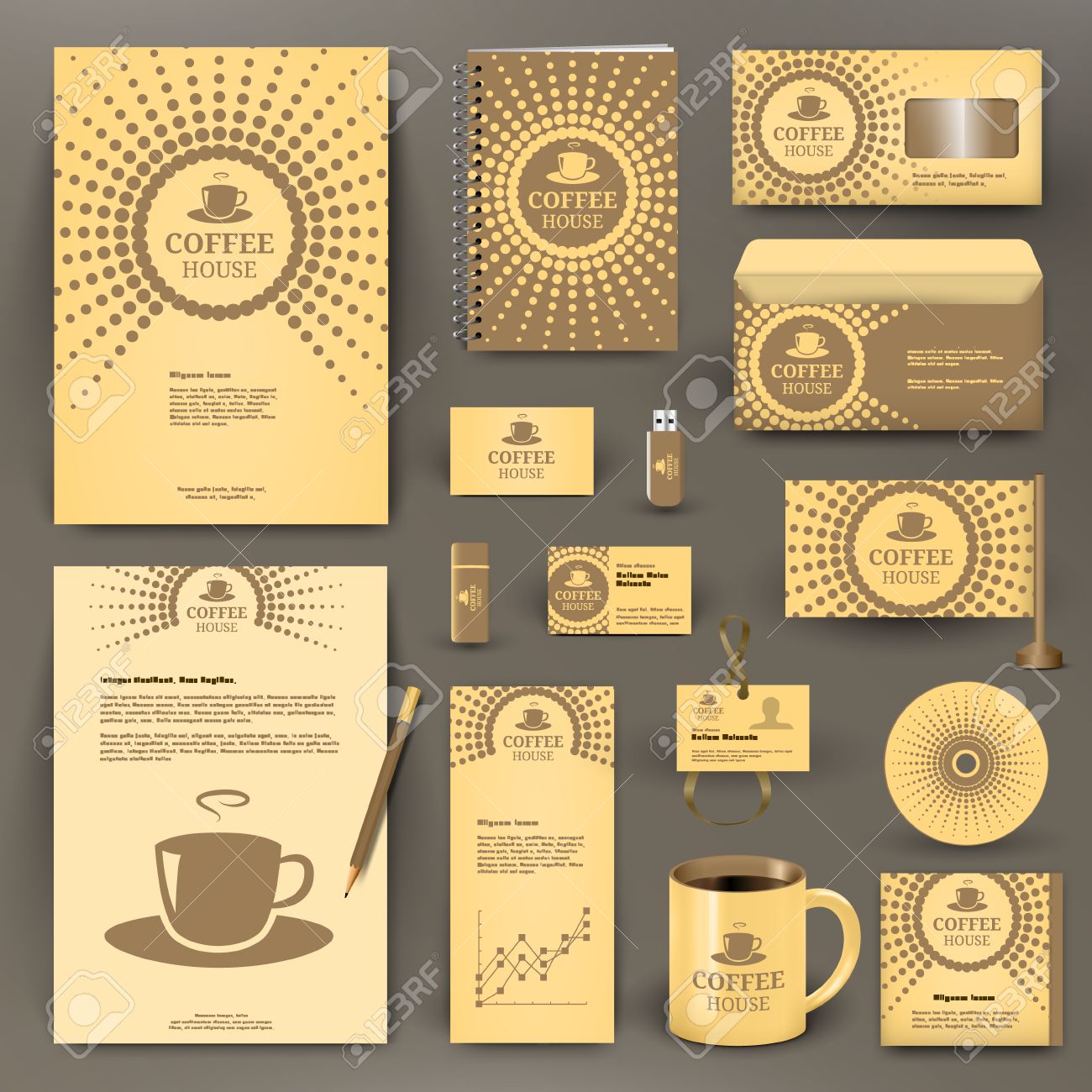 beige branding design for coffee shop, coffee house, cafe beige branding design for coffee shop, coffee house, cafe