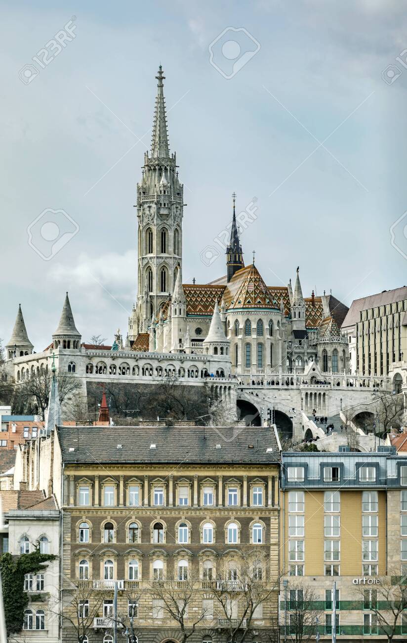 BUDAPEST, HUNGARY - 24 August, 2018: Church of St. Matthias views of the Danube .Budapest.Hungary - 137706401 BUDAPEST, HUNGARY - 24 August, 2018: Church of St. Matthias views of the Danube .Budapest.Hungary - 137706401