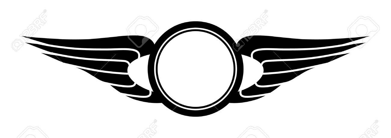 Sign Template Consisting Of Stylized Wings And Circles Royalty Free Cliparts Vectors And Stock Illustration Image 8922442
