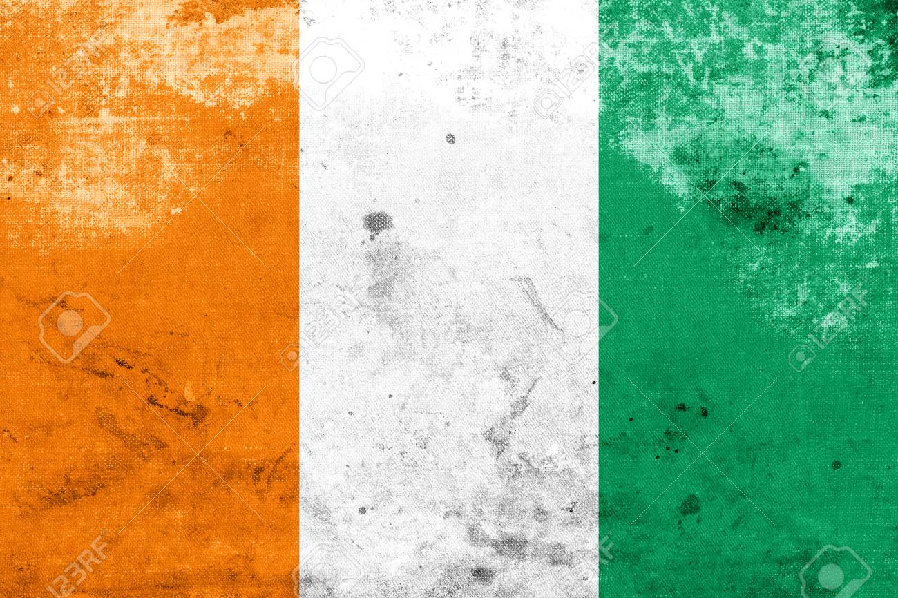 Côte D'ivoire Drapeau Grunge Bulles Icône Illustration Vectorielle