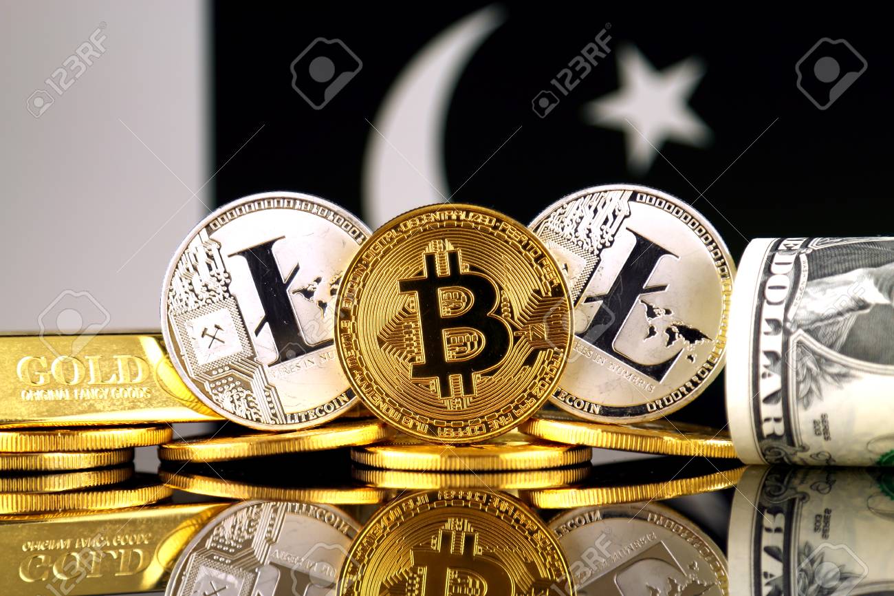 Versión Física De Bitcoin, Litecoin, Oro, Dólar Estadounidense Y Bandera De  Pakistán. Imagen Conceptual Para Inversores En Criptomonedas, Oro Y  Dólares. Fotos, retratos, imágenes y fotografía de archivo libres de  derecho. Image