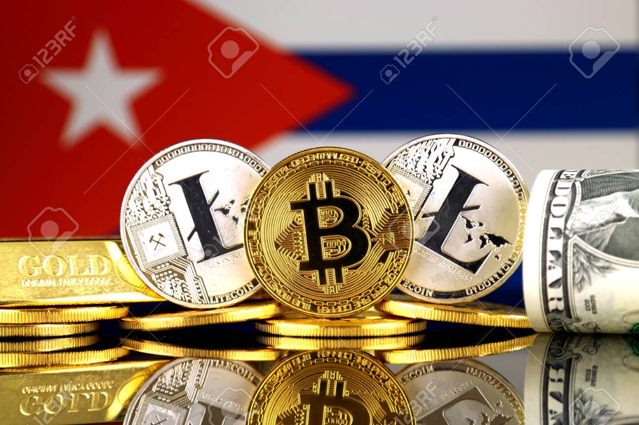 Versión Física De Bitcoin, Litecoin, Oro, Dólar Estadounidense Y Bandera De  Cuba. Imagen Conceptual Para Inversores En Criptomoneda, Oro Y Dólares.  Fotos, retratos, imágenes y fotografía de archivo libres de derecho. Image