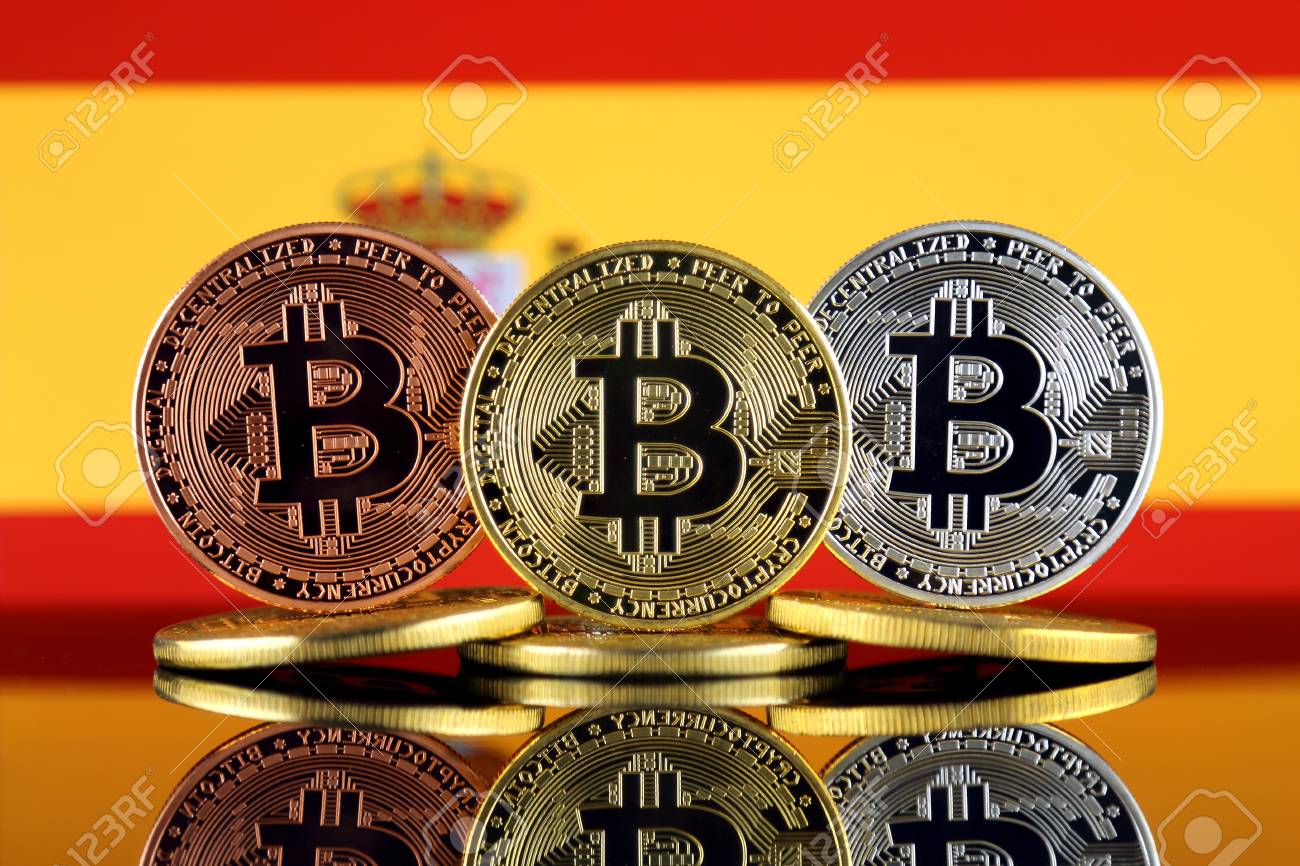 Physical Version Of Bitcoin (BTC) And Spain Flag. Conceptual Image For  Investors In High Technology (Cryptocurrency, Blockchain Technology, Smart  Contracts, ICO). Stock Photo, Picture and Royalty Free Image. Image  108539184.