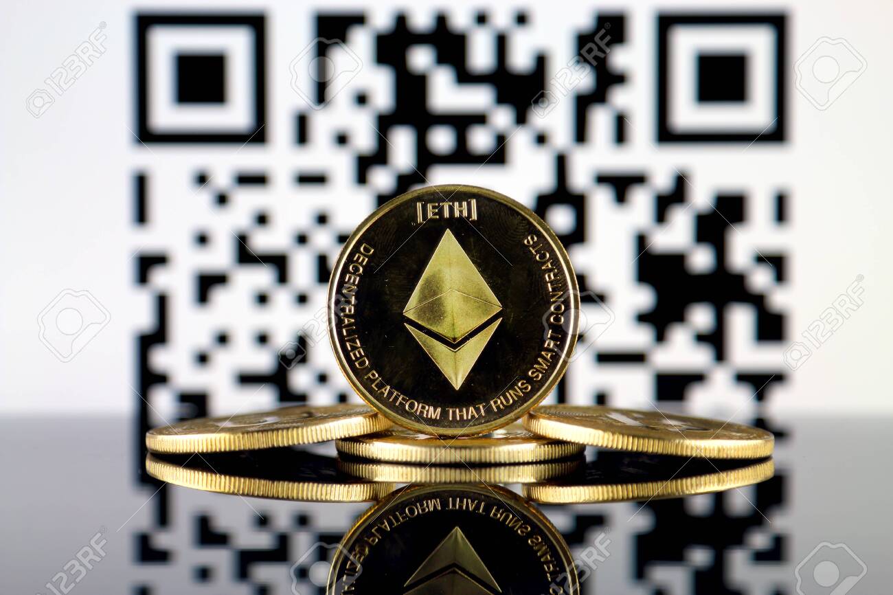 이더리움(ETH) 및 QR 코드(이더리움 지갑 주소) 개념. 로열티 무료 사진, 그림, 이미지 그리고 스톡포토그래피. Image  121381543