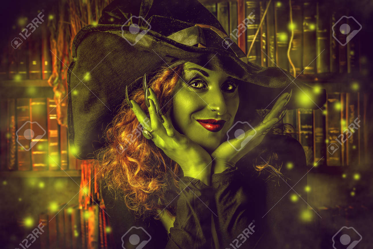 Fairy wicked witch in the wizarding lair. Magic. Halloween. - 41846062 Fairy wicked witch in the wizarding lair. Magic. Halloween. - 41846062