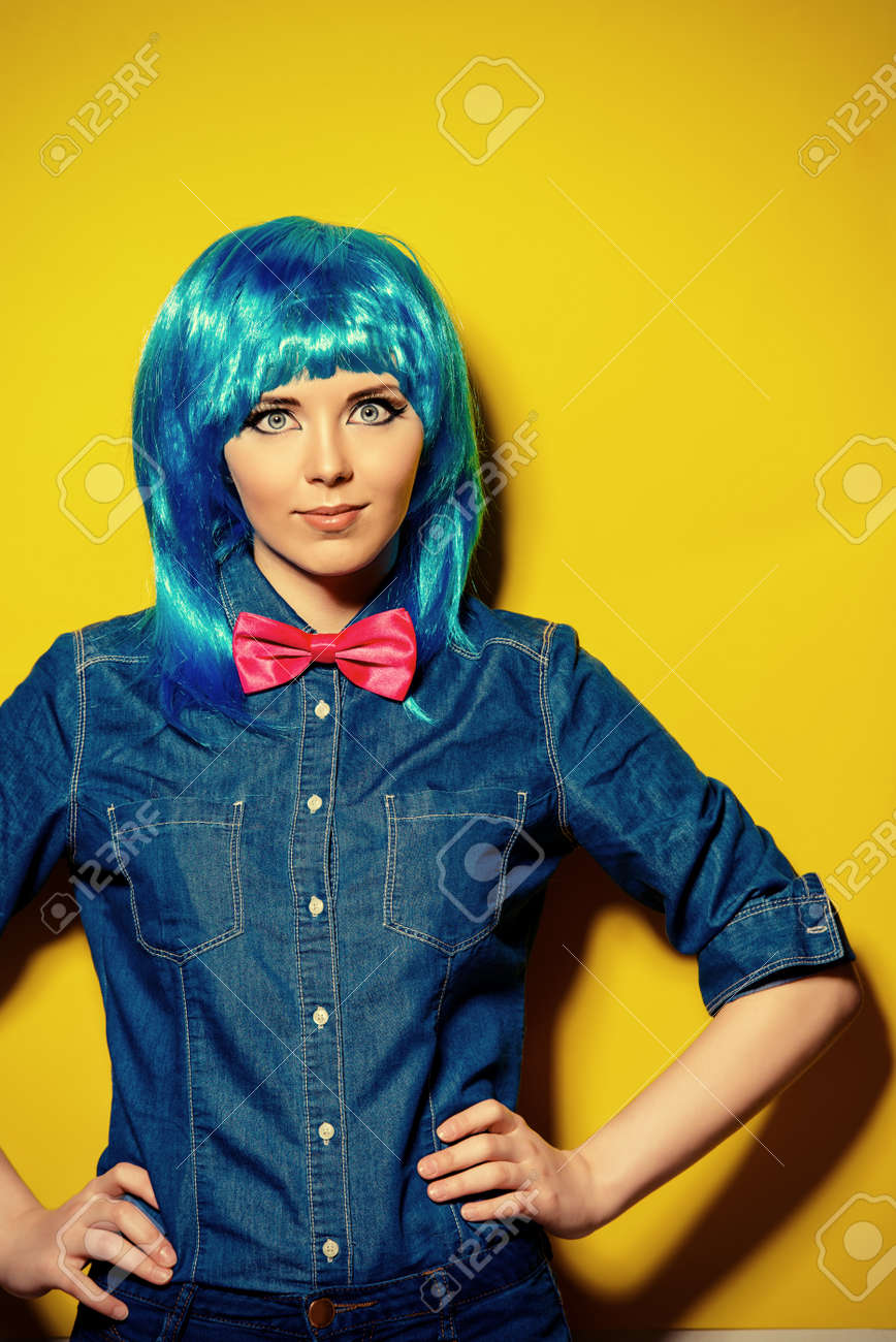 blue jeans wig