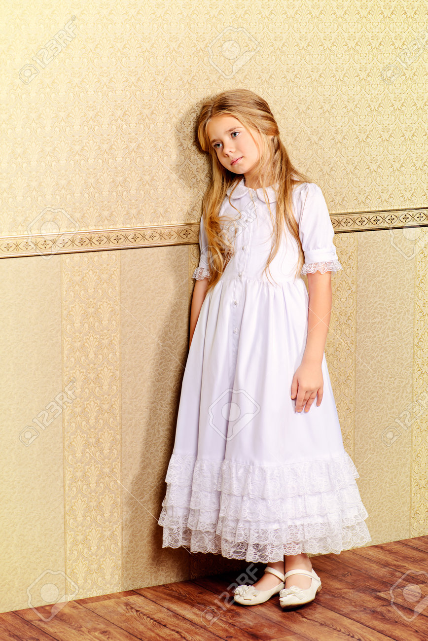 little girl in white dress