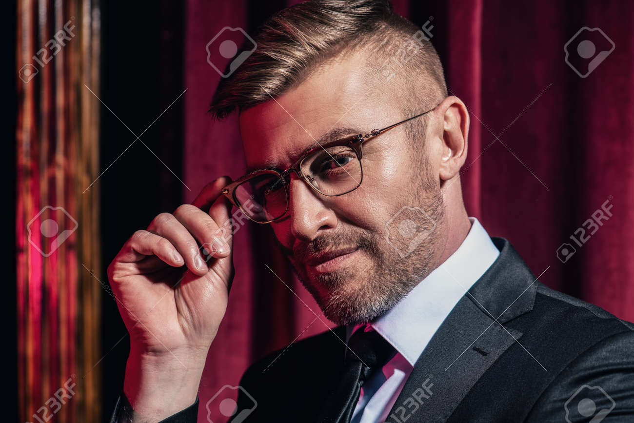 handsome man in glasses