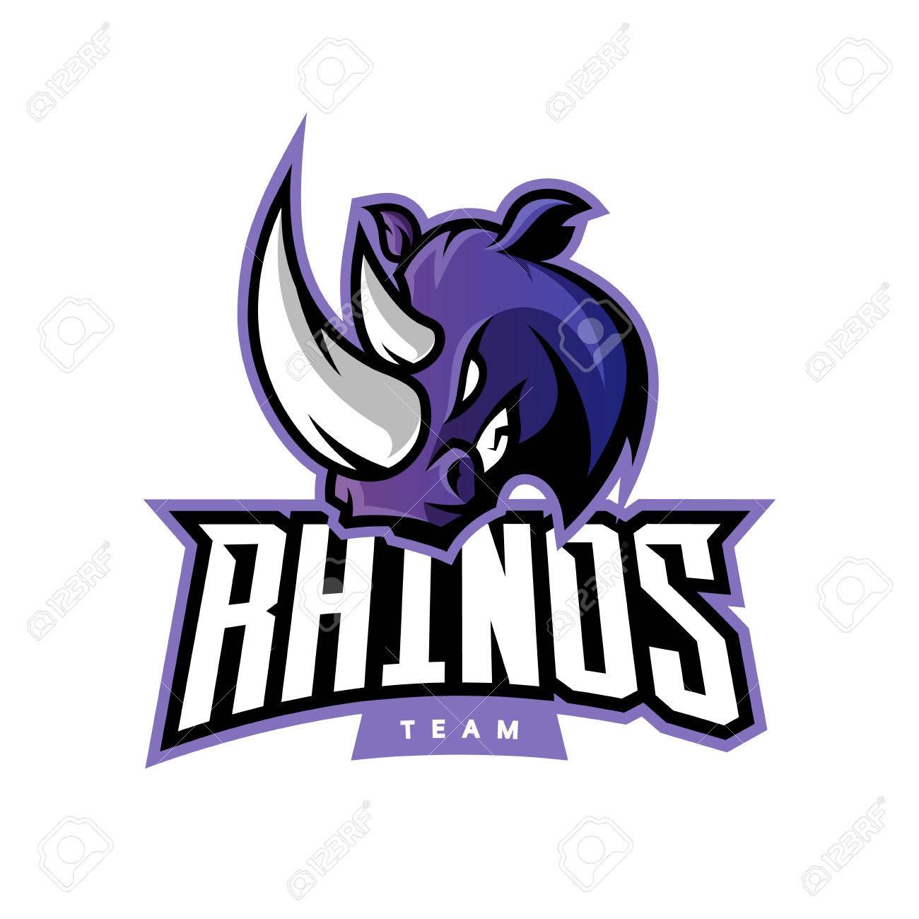 Furious rhino sport vector logo concept isolated on white background. Web infographic professional team pictogram. - 71581199 Furious rhino sport vector logo concept isolated on white background. Web infographic professional team pictogram. - 71581199