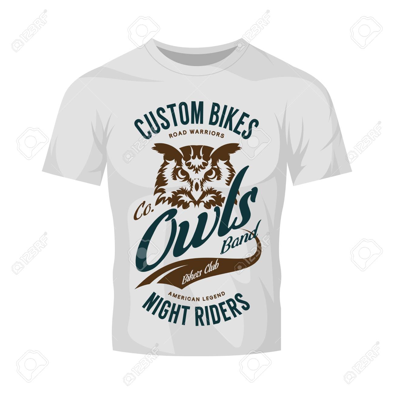 Weinlesebikers Vereinvektorlogo Auf Weissem T Shirt Modell Premium Qualitat Eule Vogel Nacht Fahrer Logo T Shirt Emblem Illustration Kundenspezifisches Fahrrad Streetwear Uberlegener Alter Retro T Stuck Druckentwurf Lizenzfrei Nutzbare Vektorgrafiken