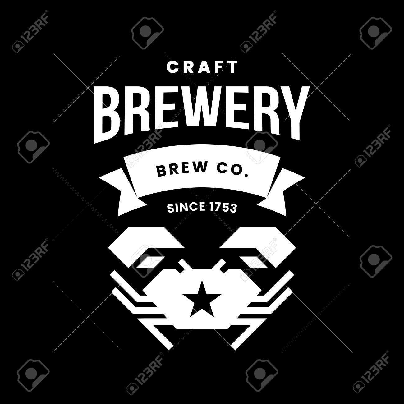 Modern craft beer drink vector logo sign for bar, pub, store, brewhouse or brewery isolated on black background. Premium quality crab logotype illustration. Brewing fest fashion t-shirt badge design. - 120438738 Modern craft beer drink vector logo sign for bar, pub, store, brewhouse or brewery isolated on black background. Premium quality crab logotype illustration. Brewing fest fashion t-shirt badge design. - 120438738