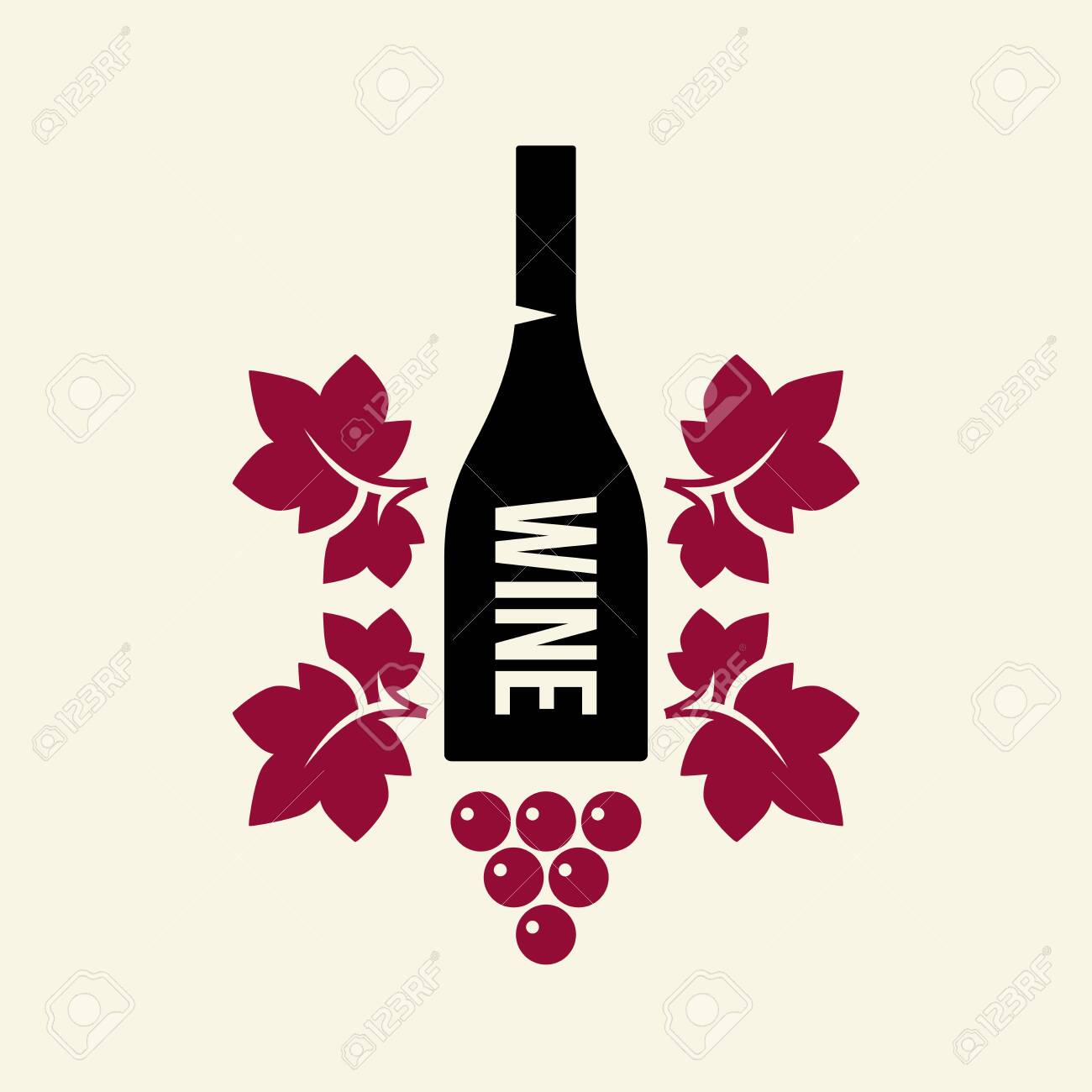 Modern wine vector logo sign for tavern, restaurant, house, shop, store, club and cellar isolated on light background. Premium quality vinery logotype illustration. Fashion brand badge design template. - 120438775 Modern wine vector logo sign for tavern, restaurant, house, shop, store, club and cellar isolated on light background. Premium quality vinery logotype illustration. Fashion brand badge design template. - 120438775