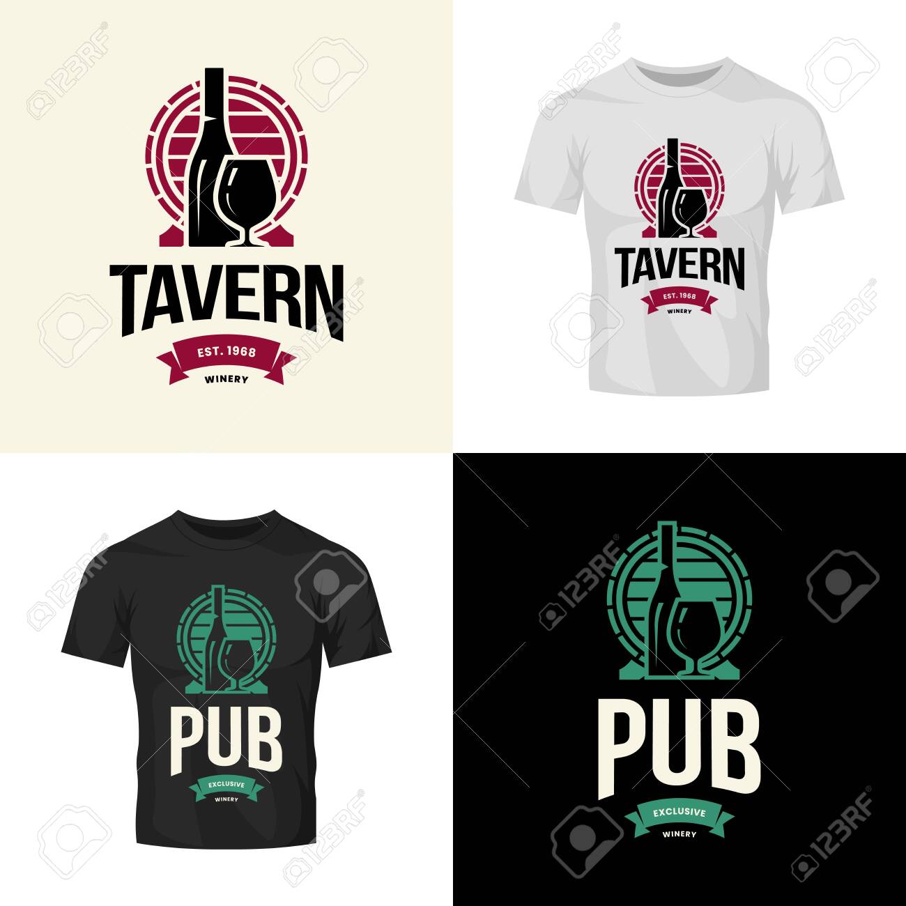 Modern wine vector isolated logo collection for tavern, restaurant, house, shop, store, club and cellar. Premium quality vinery logotype illustration set. Fashion brand badge design template bundle. - 120438779 Modern wine vector isolated logo collection for tavern, restaurant, house, shop, store, club and cellar. Premium quality vinery logotype illustration set. Fashion brand badge design template bundle. - 120438779