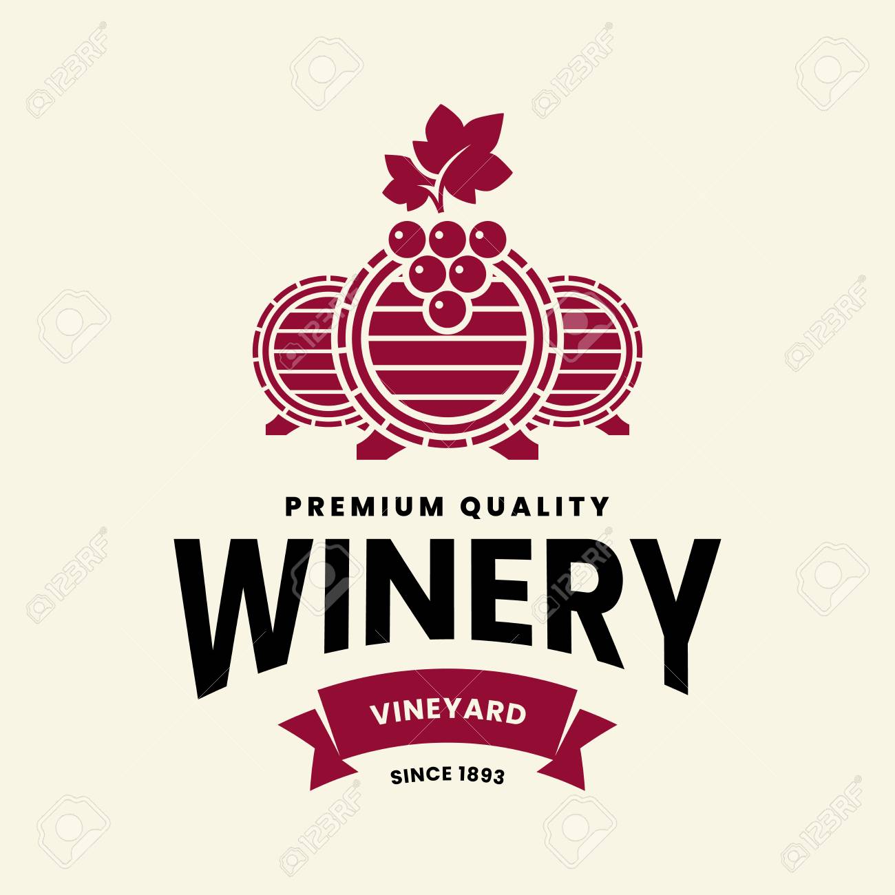 Modern wine vector logo sign for tavern, restaurant, house, shop, store, club and cellar isolated on light background. Premium quality vinery logotype illustration. Fashion brand badge design template. - 126498879 Modern wine vector logo sign for tavern, restaurant, house, shop, store, club and cellar isolated on light background. Premium quality vinery logotype illustration. Fashion brand badge design template. - 126498879