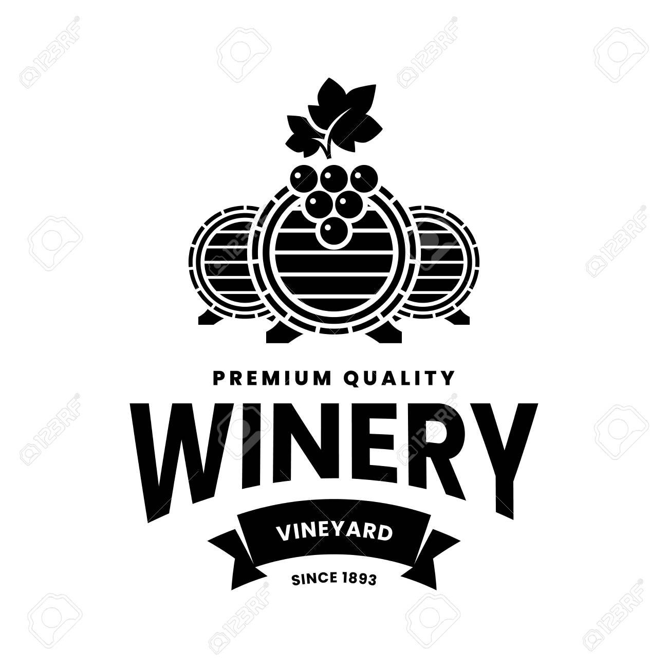 Modern wine vector logo sign for tavern, restaurant, house, shop, store, club and cellar isolated on white background. Premium quality vinery logotype illustration. Fashion brand badge design template. - 126106197 Modern wine vector logo sign for tavern, restaurant, house, shop, store, club and cellar isolated on white background. Premium quality vinery logotype illustration. Fashion brand badge design template. - 126106197