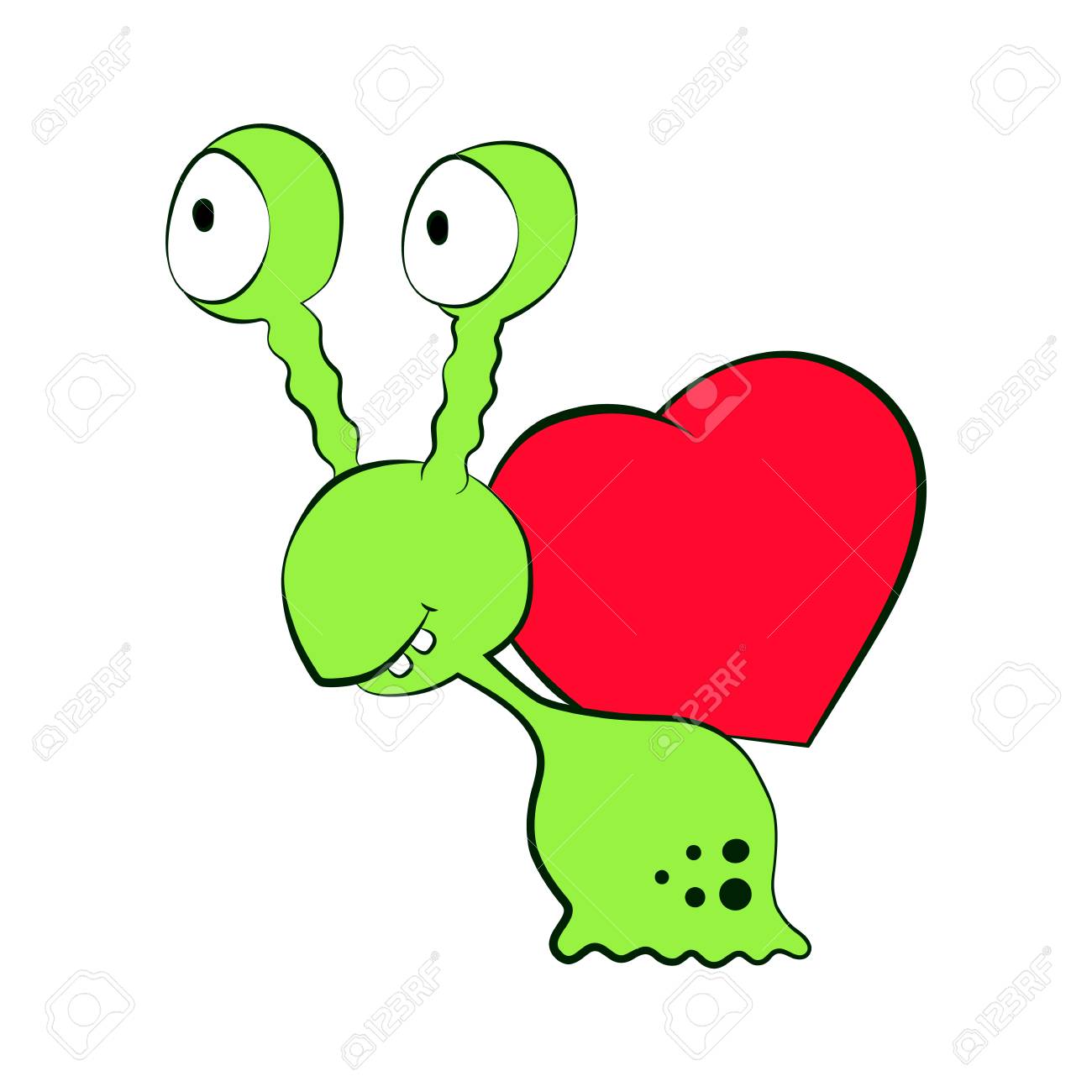 Valentine Liebe Monster Grune Schnecke Mit Roten Herzen Isolierte Vektor Illustration Lizenzfrei Nutzbare Vektorgrafiken Clip Arts Illustrationen Image 52308021