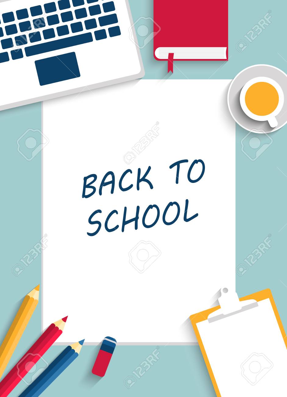 back to school background vertical vector illustration template for creative design layout poster
