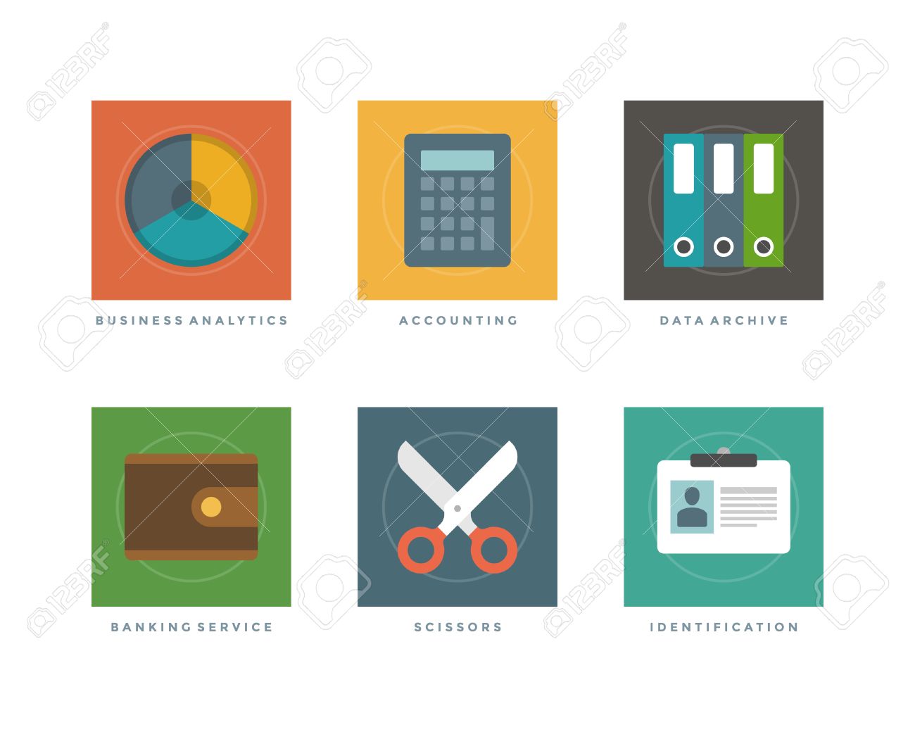 iconos del diseño del plano de negocios tabla de análisis de