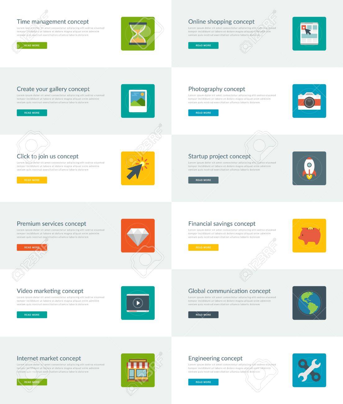 website headers or promotion banners templates and flat icons buy templates online
