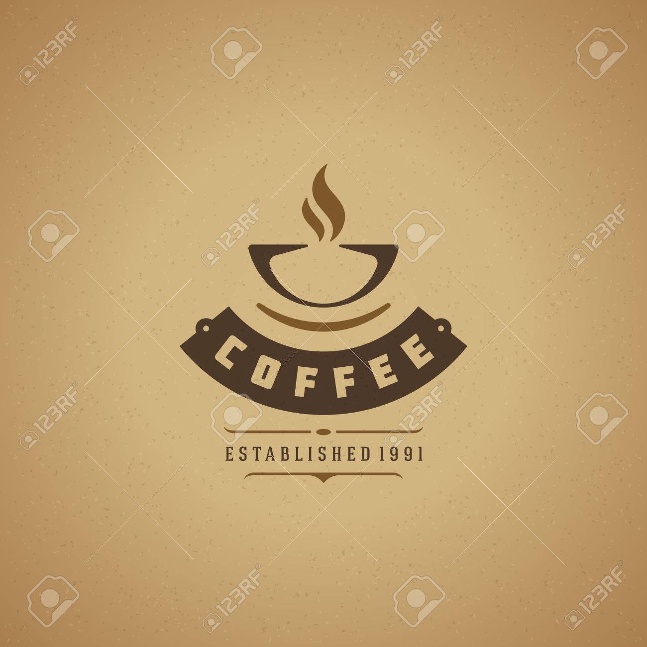 Coffee Shop Logo Design Element In Vintage Style For Logotype Royalty Free Cliparts Vectors And Stock Illustration Image 45644607