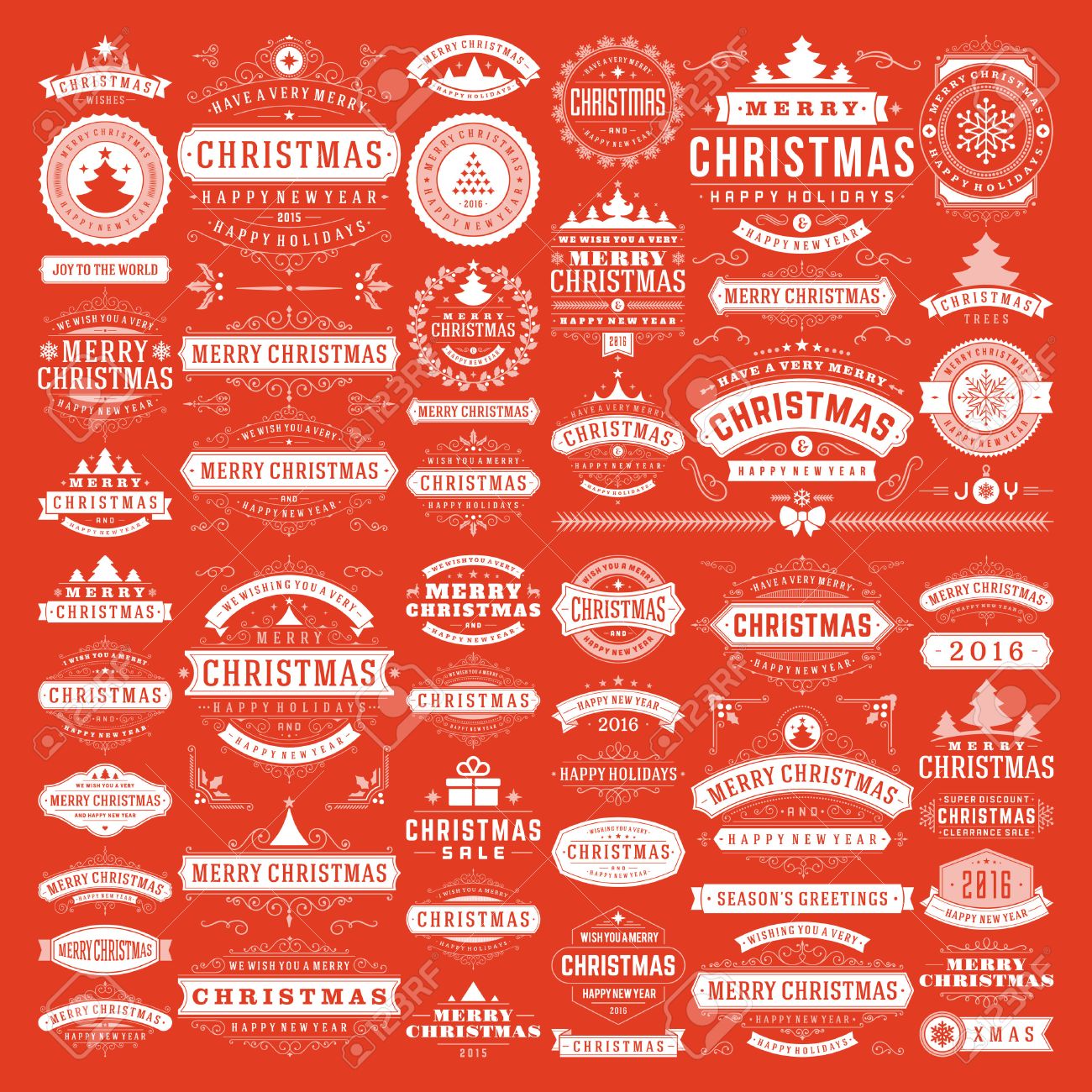 Christmas decorations vector design elements. Typographic messages, vintage labels, frames ribbons, badges logos, ornaments set. Flourishes calligraphic. Big Collection. - 47618290 Christmas decorations vector design elements. Typographic messages, vintage labels, frames ribbons, badges logos, ornaments set. Flourishes calligraphic. Big Collection. - 47618290