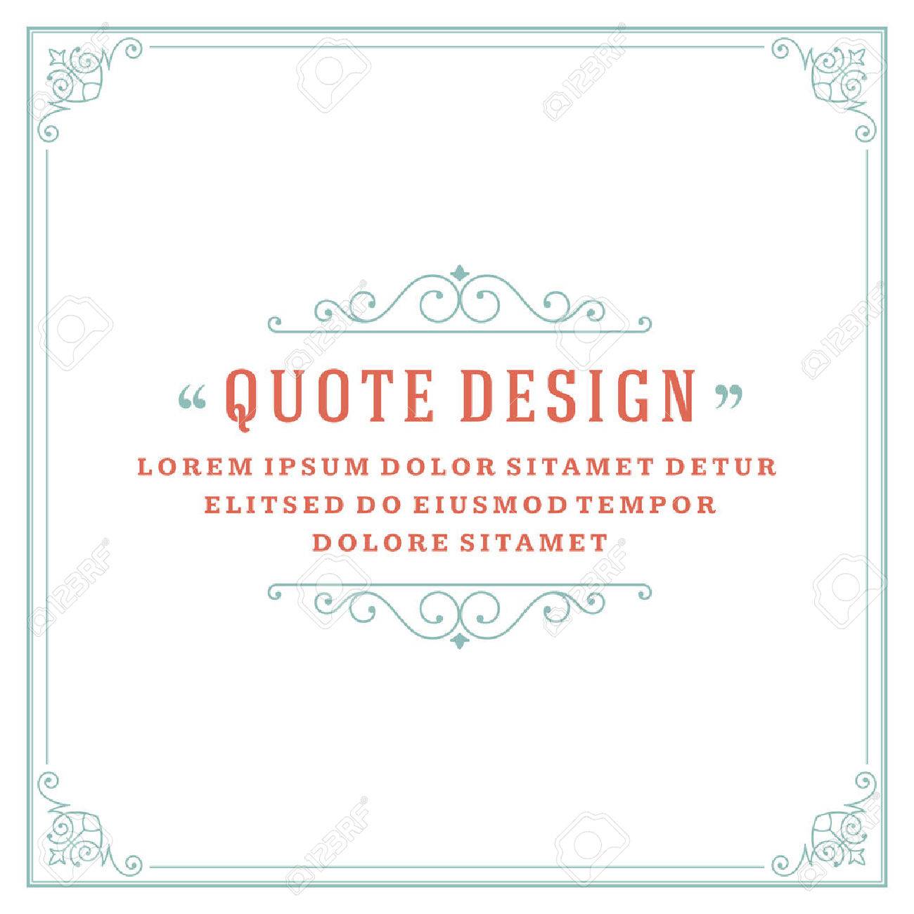 Vintage Ornament Quote Marks Box Frame Vector template design and place for text. Retro flourishes frame style. - 49340111 Vintage Ornament Quote Marks Box Frame Vector template design and place for text. Retro flourishes frame style. - 49340111