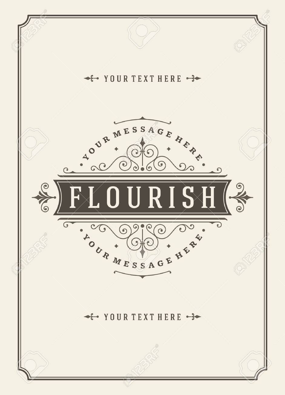 vintage ornament greeting card vector template retro luxury