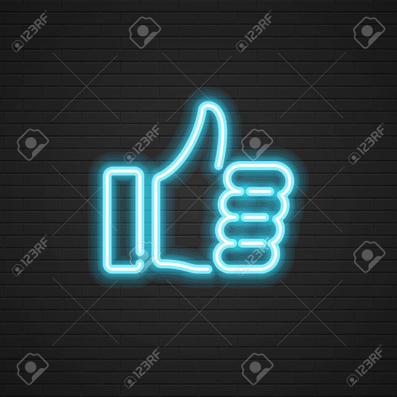 Neon Thumbs Up vector icon Hand, Social media symbol. Website graphics, Mobile Apps, Infographics design. - 51465646 Neon Thumbs Up vector icon Hand, Social media symbol. Website graphics, Mobile Apps, Infographics design. - 51465646