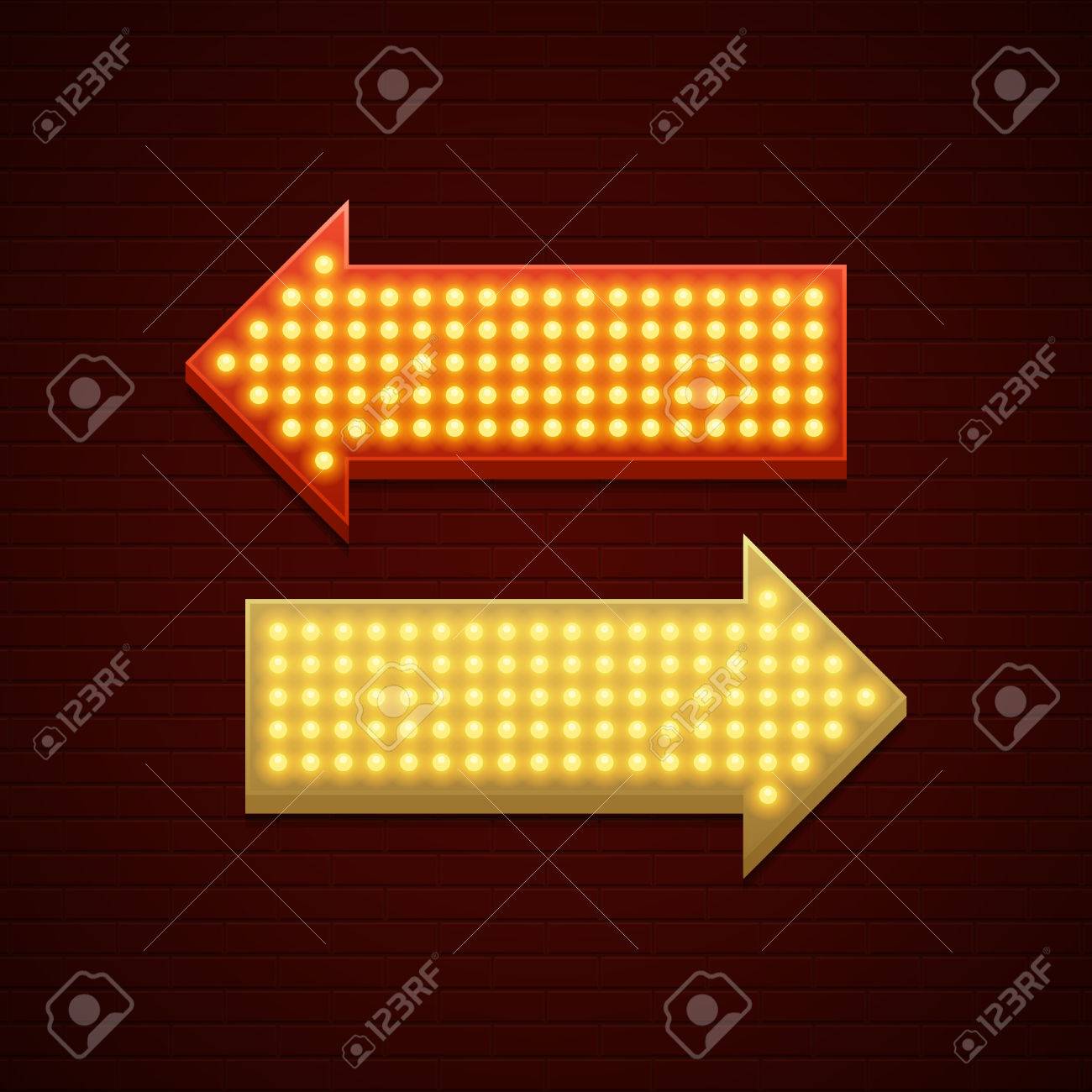 retro showtime sign design pfeile cinema signage glühbirnen und und sign and design