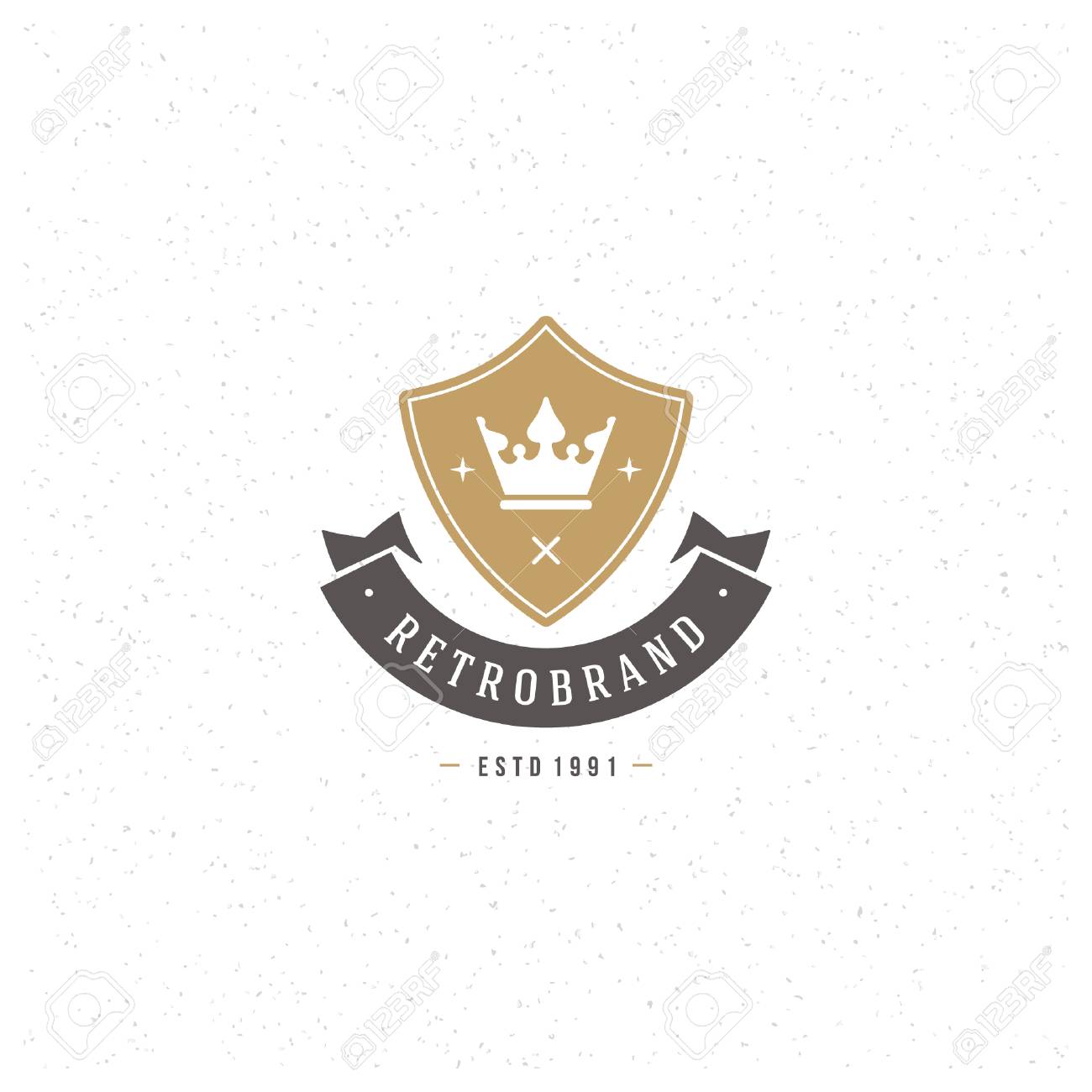 king crown template vector design element vintage style for